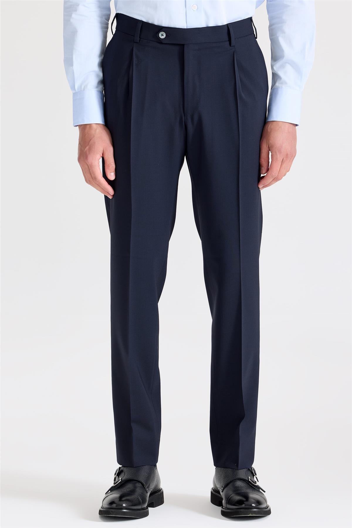 Lacivert Yün Pantolon