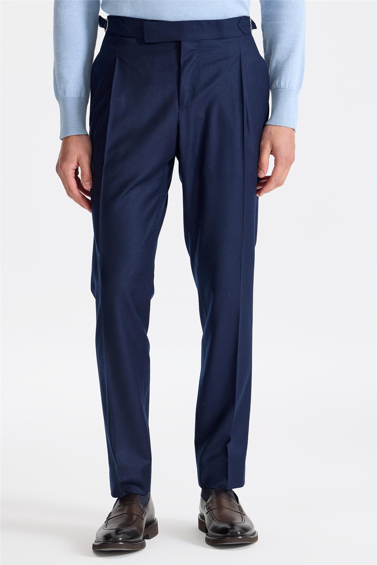 Lacivert Yün Pantolon