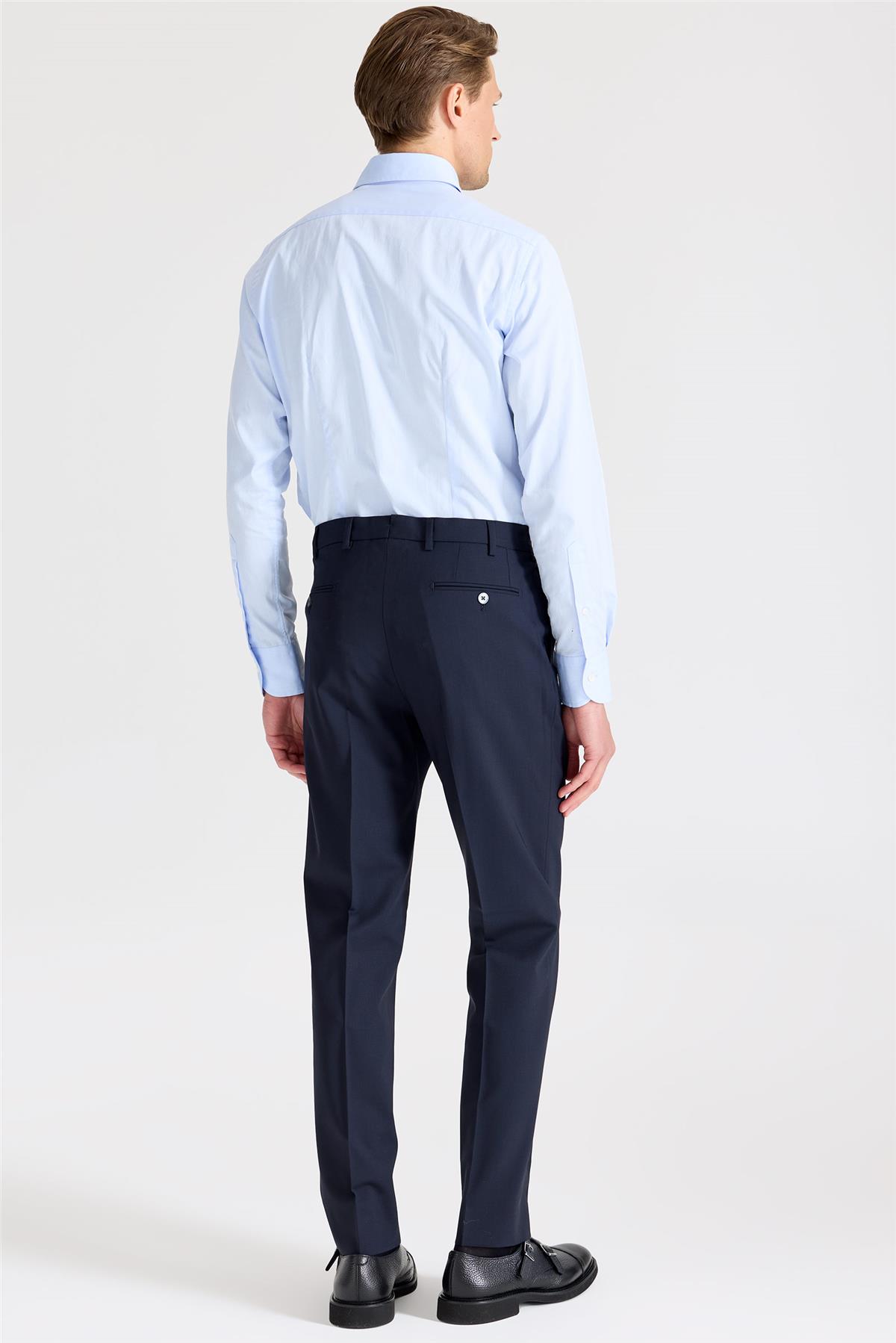 Lacivert Yün Pantolon