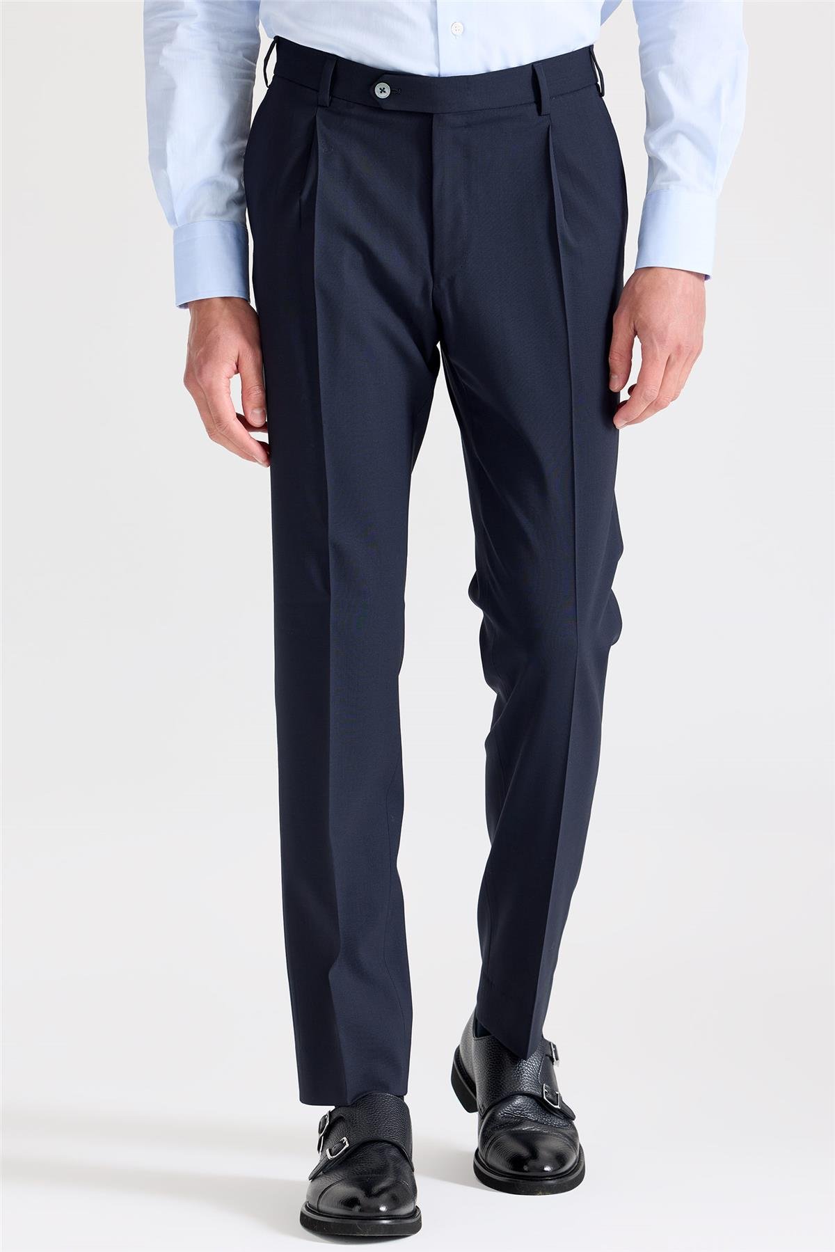 Lacivert Yün Pantolon