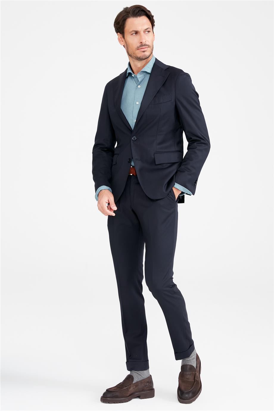 Lacivert Yün Takım Elbise