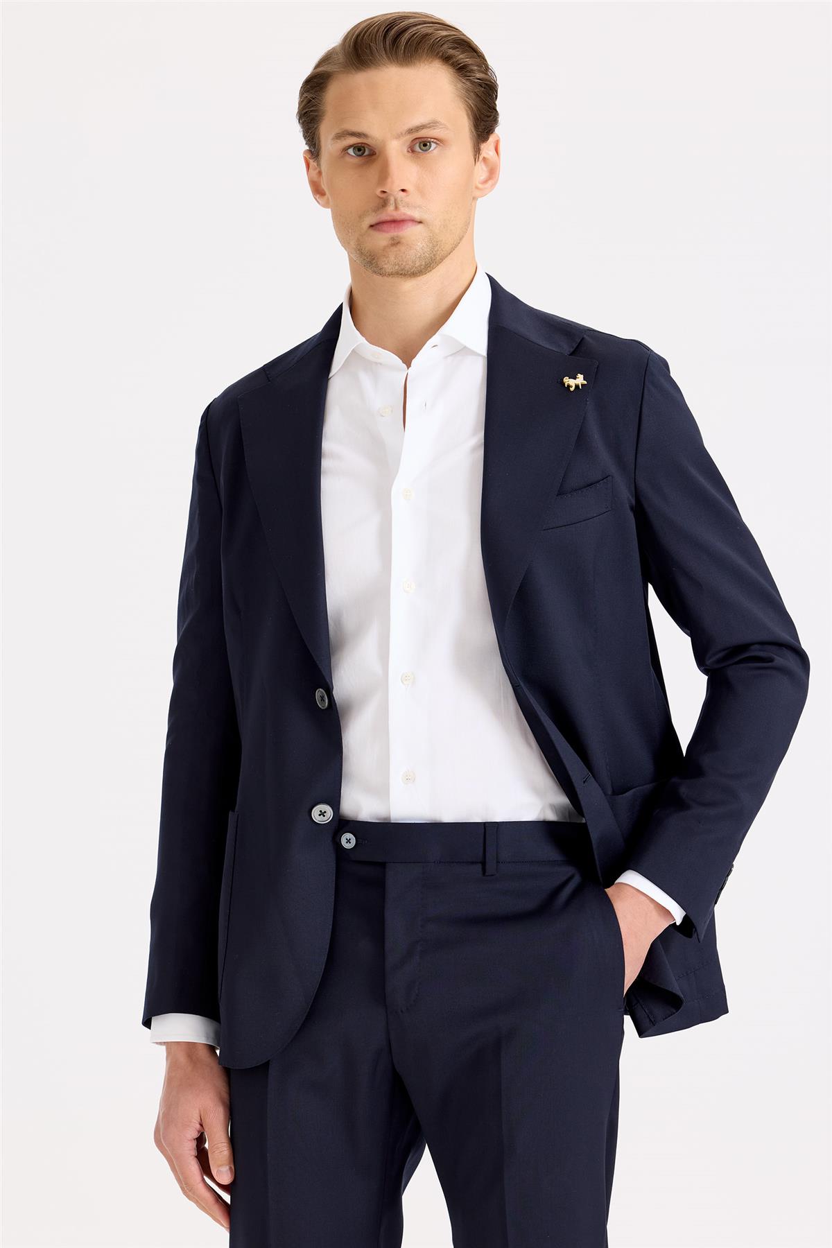 Lacivert Yün Takım Elbise