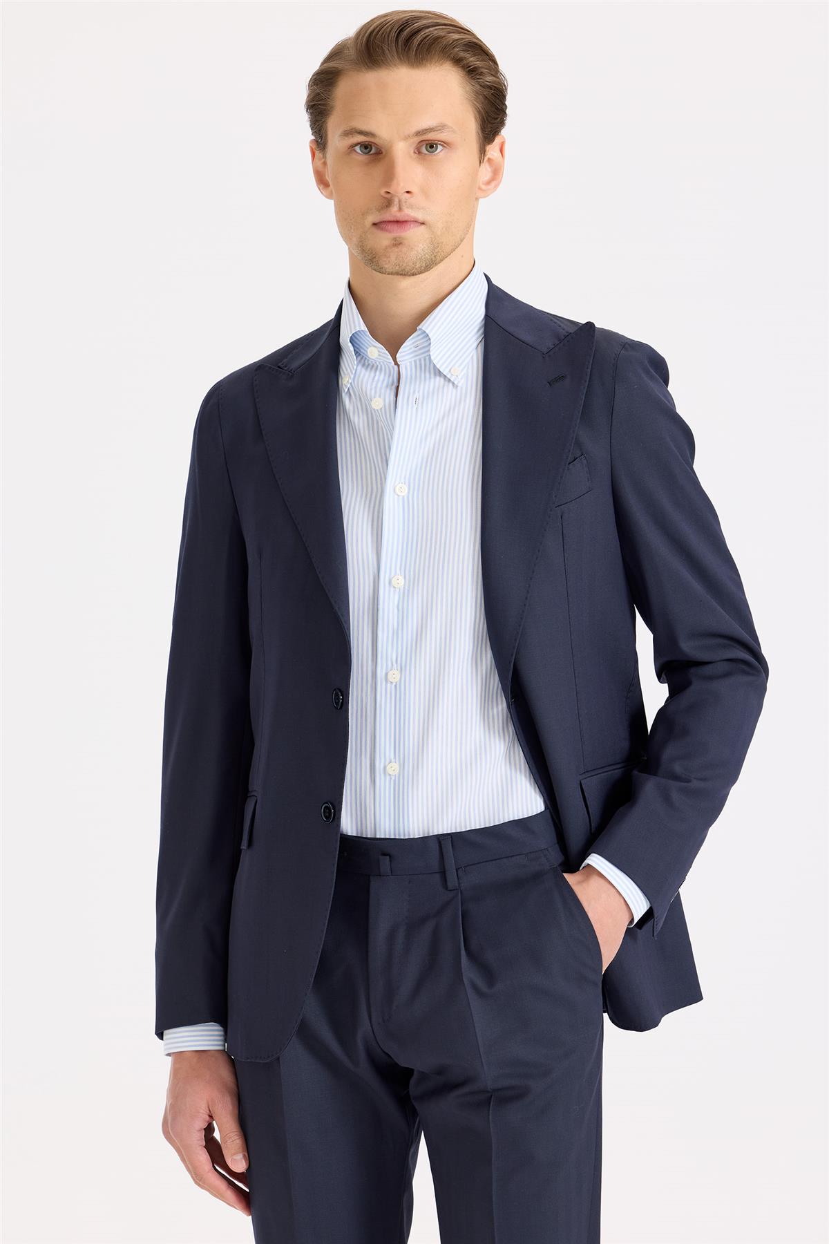 Lacivert Yün Takım Elbise