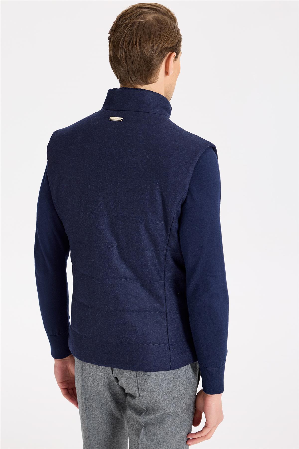 Lacivert Yün Yelek
