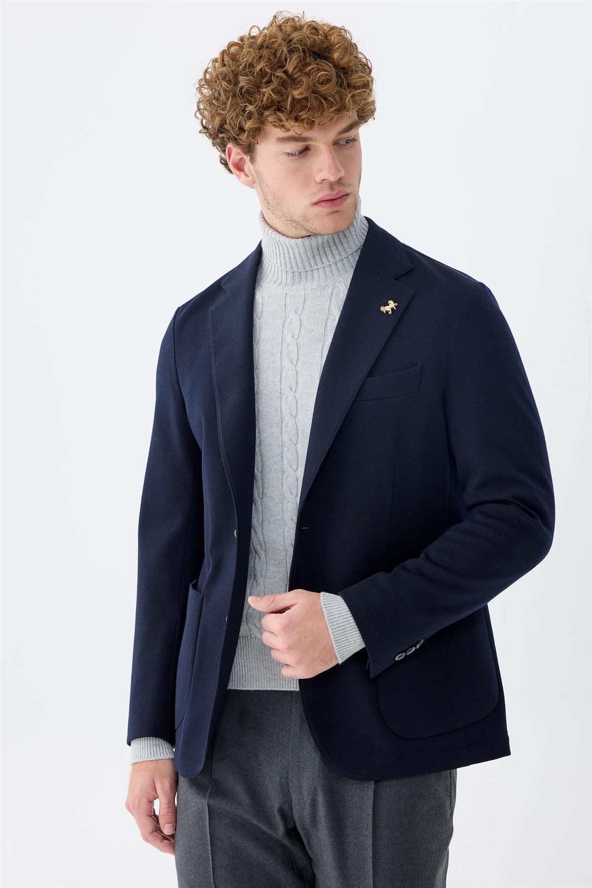 Lacivert Zero Gravity Yün Ceket 
