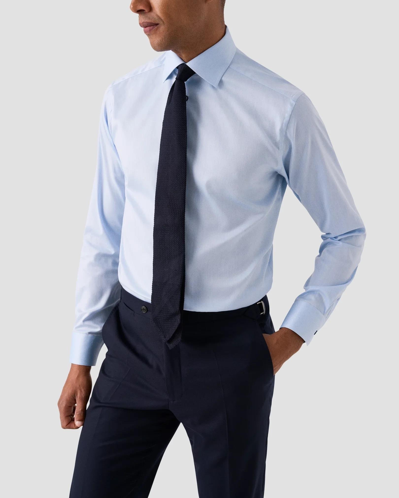 Mavi Çiçek Desenli Pamuk Gömlek