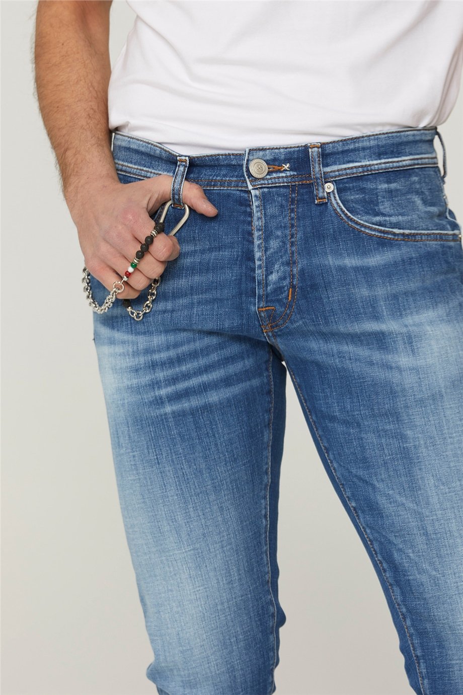 Mavi Eskitme Denim Pantolon