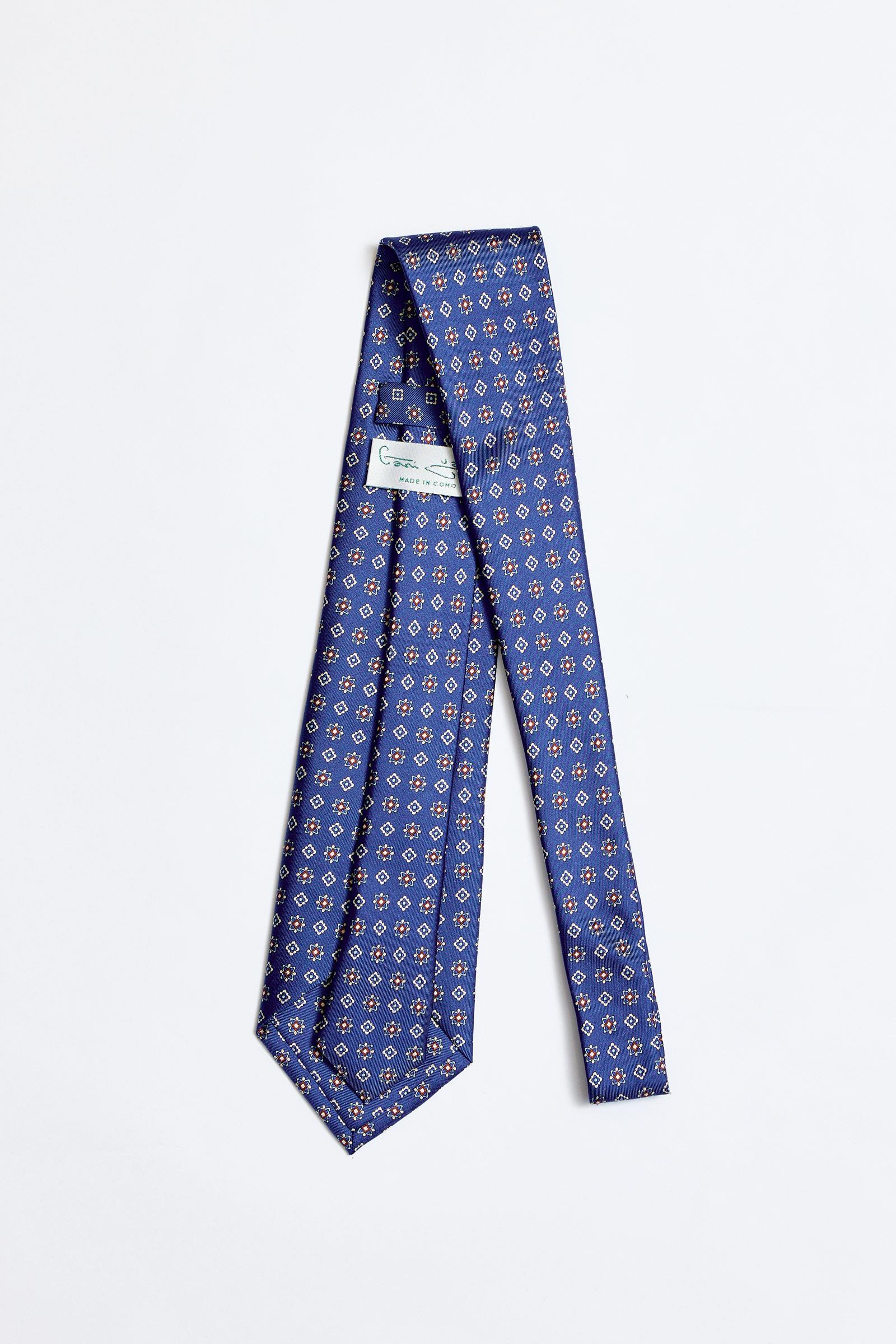 Mavi Gri 5 Fold İpek Kravat