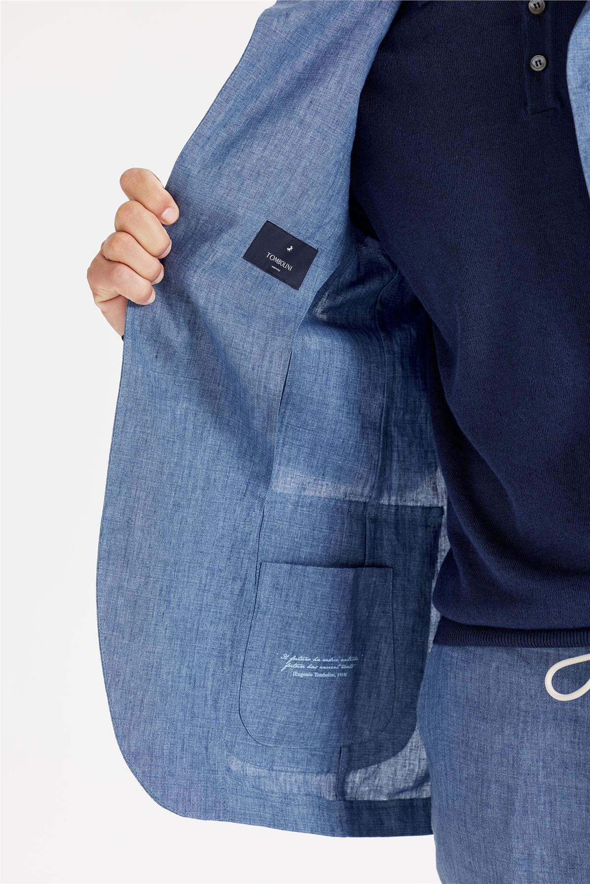 Mavi Keten Safari Ceket