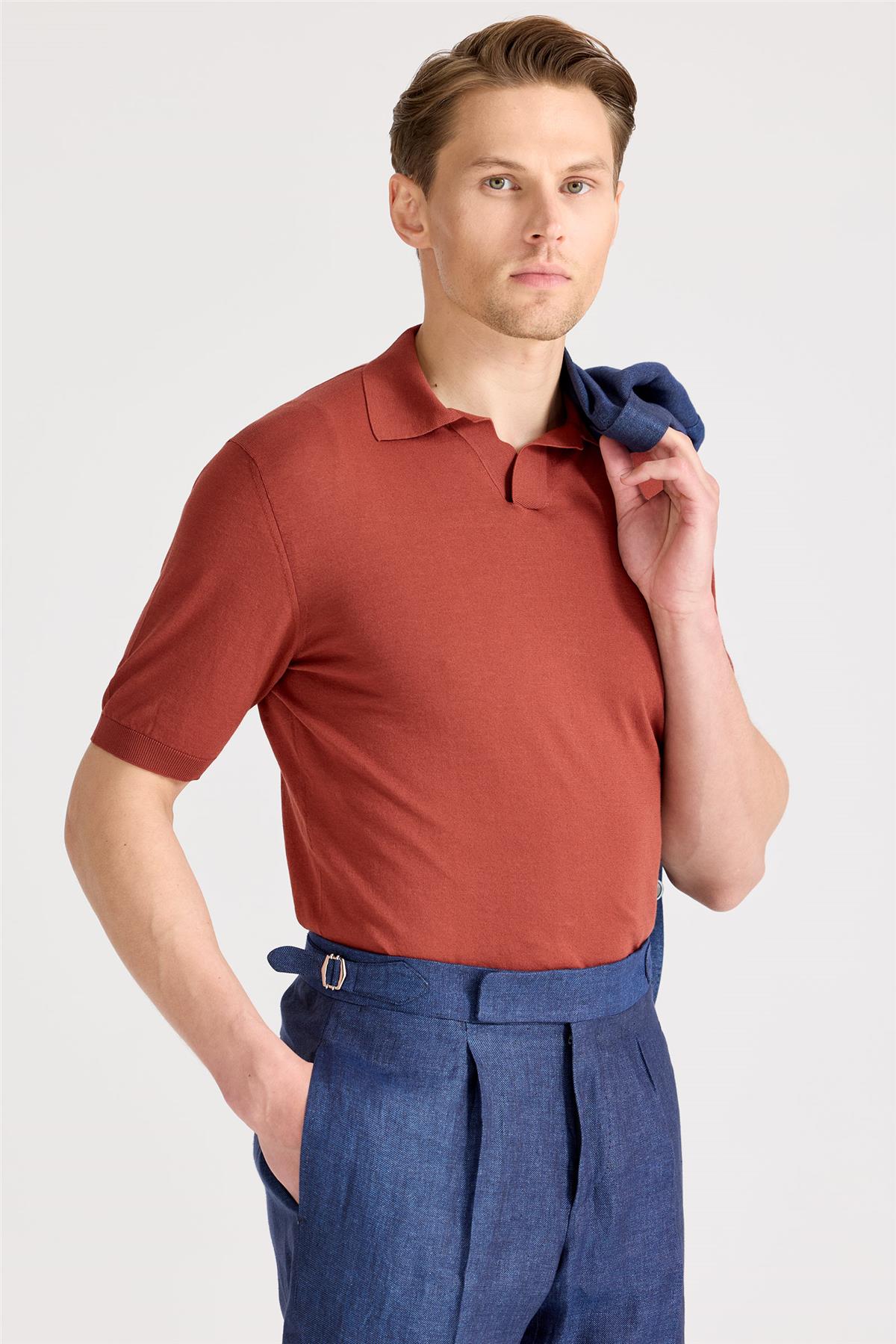 Mavi Keten Takım Elbise