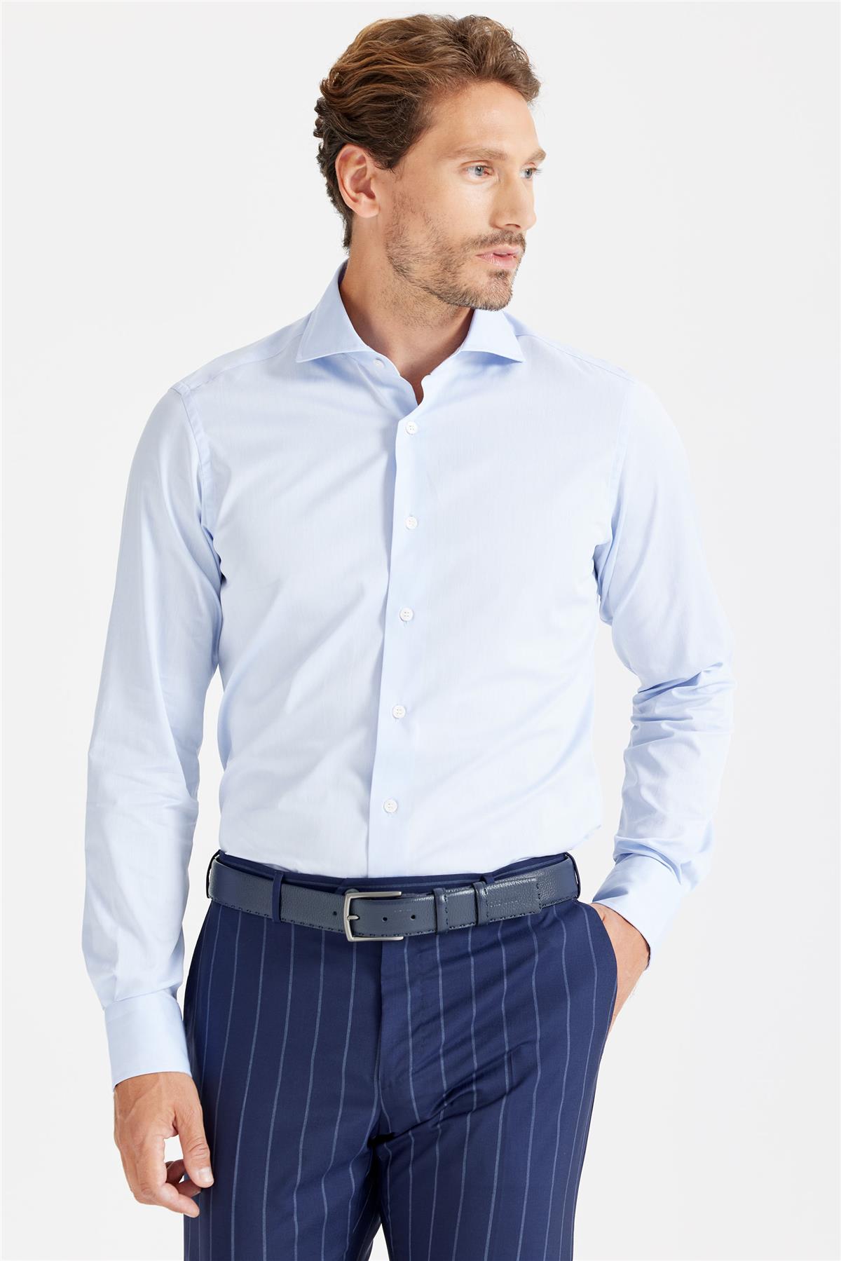 Mavi Klasik Pamuk Gömlek