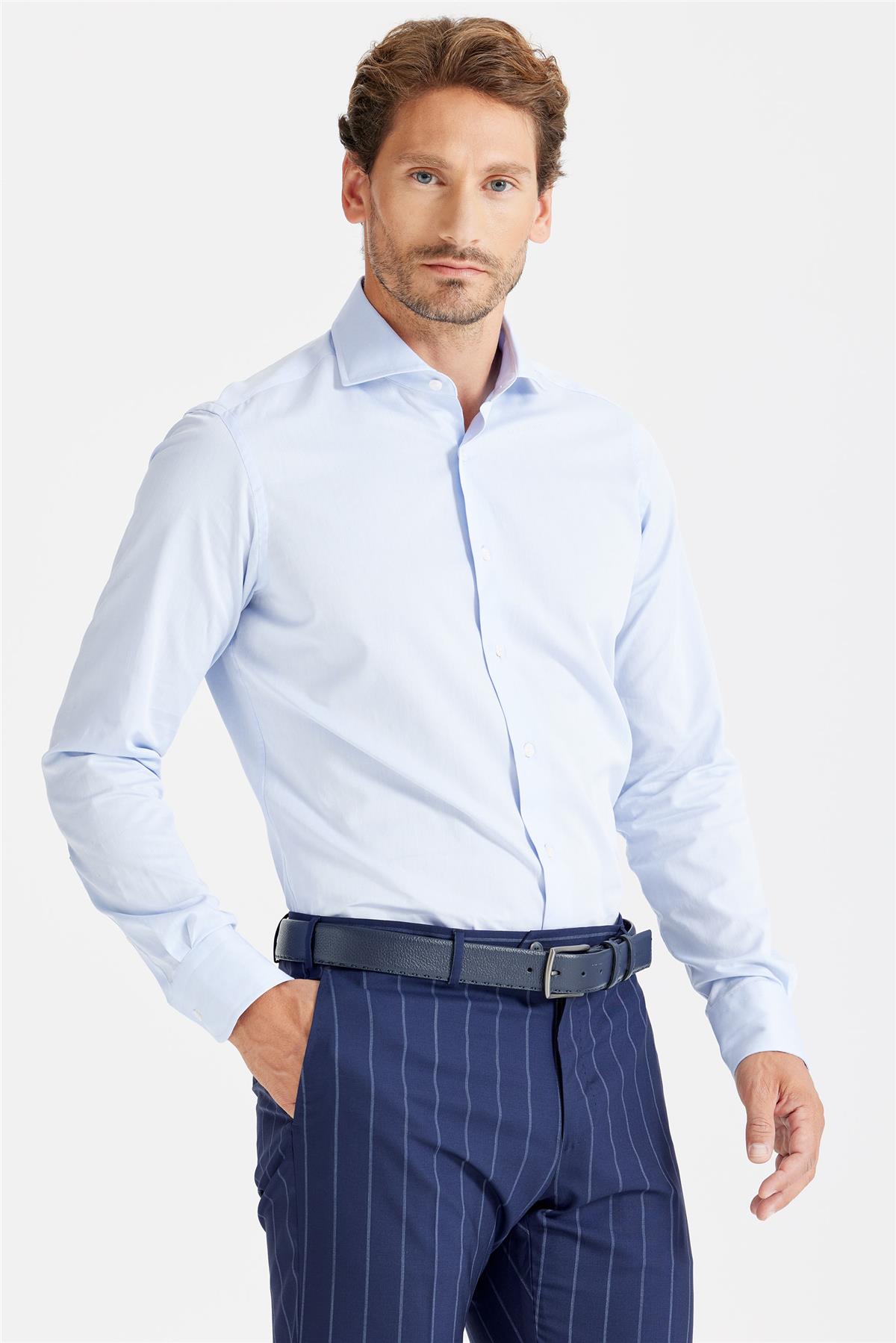 Mavi Klasik Pamuk Gömlek