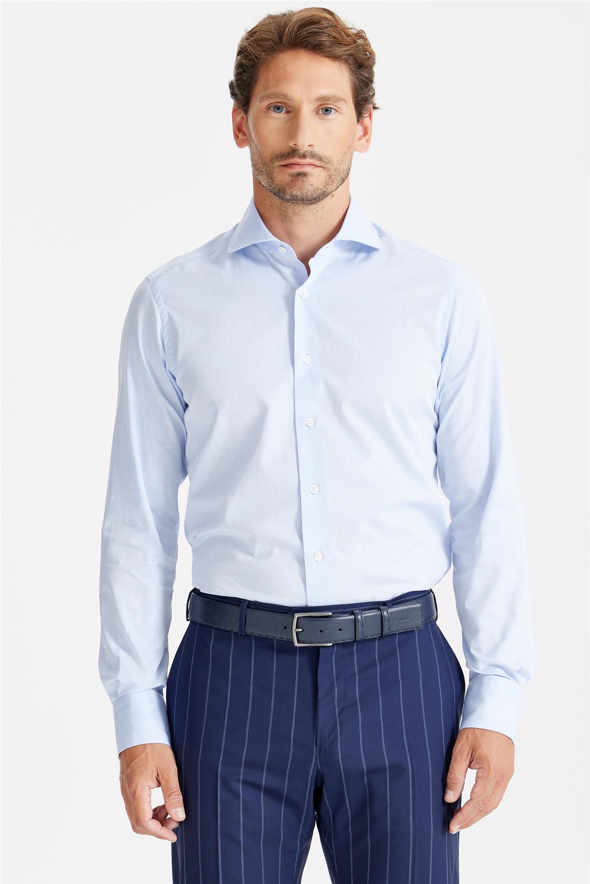 Mavi Klasik Pamuk Gömlek