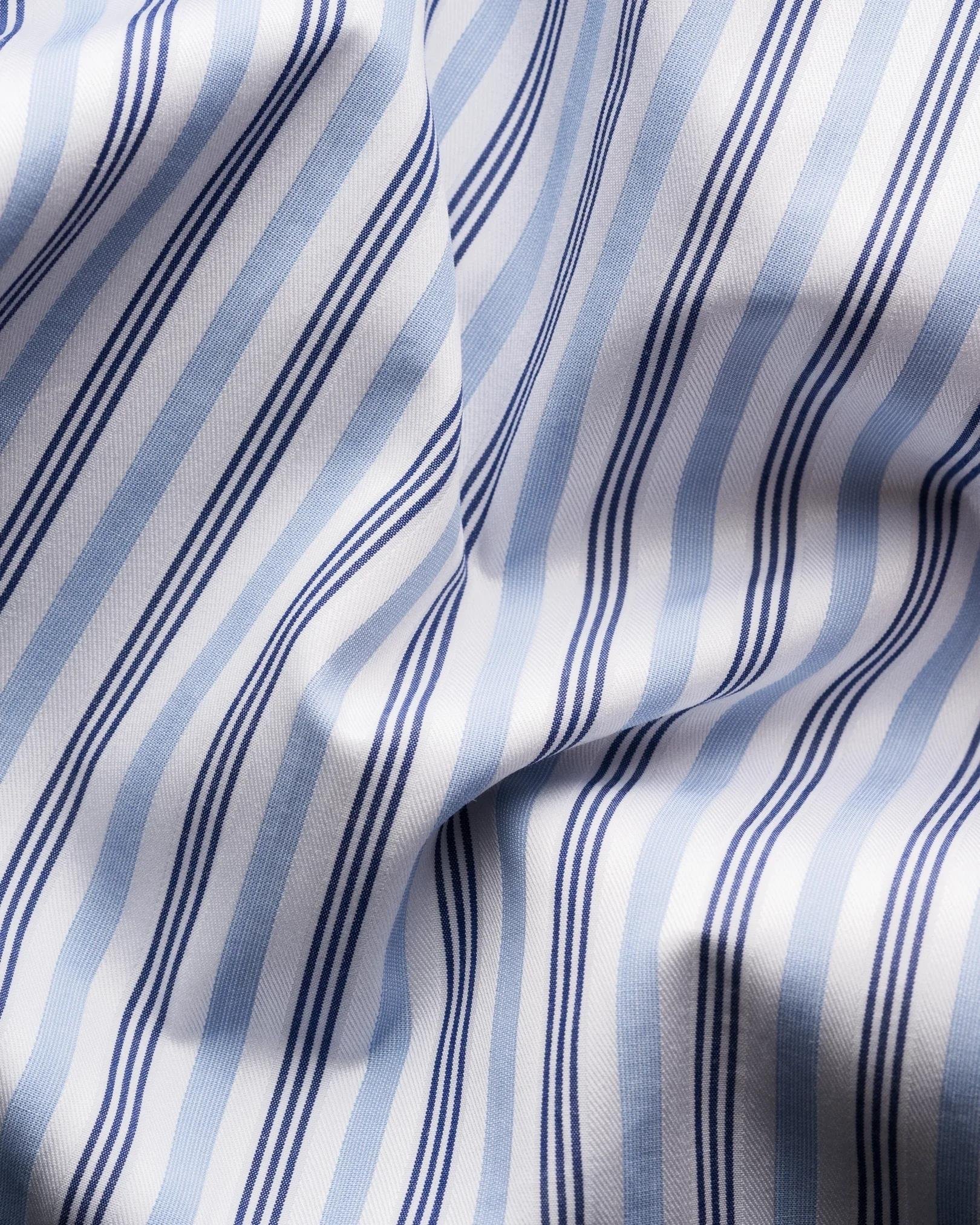 Mavi Lacivert  Çizgili Elevated Pique Gömlek 