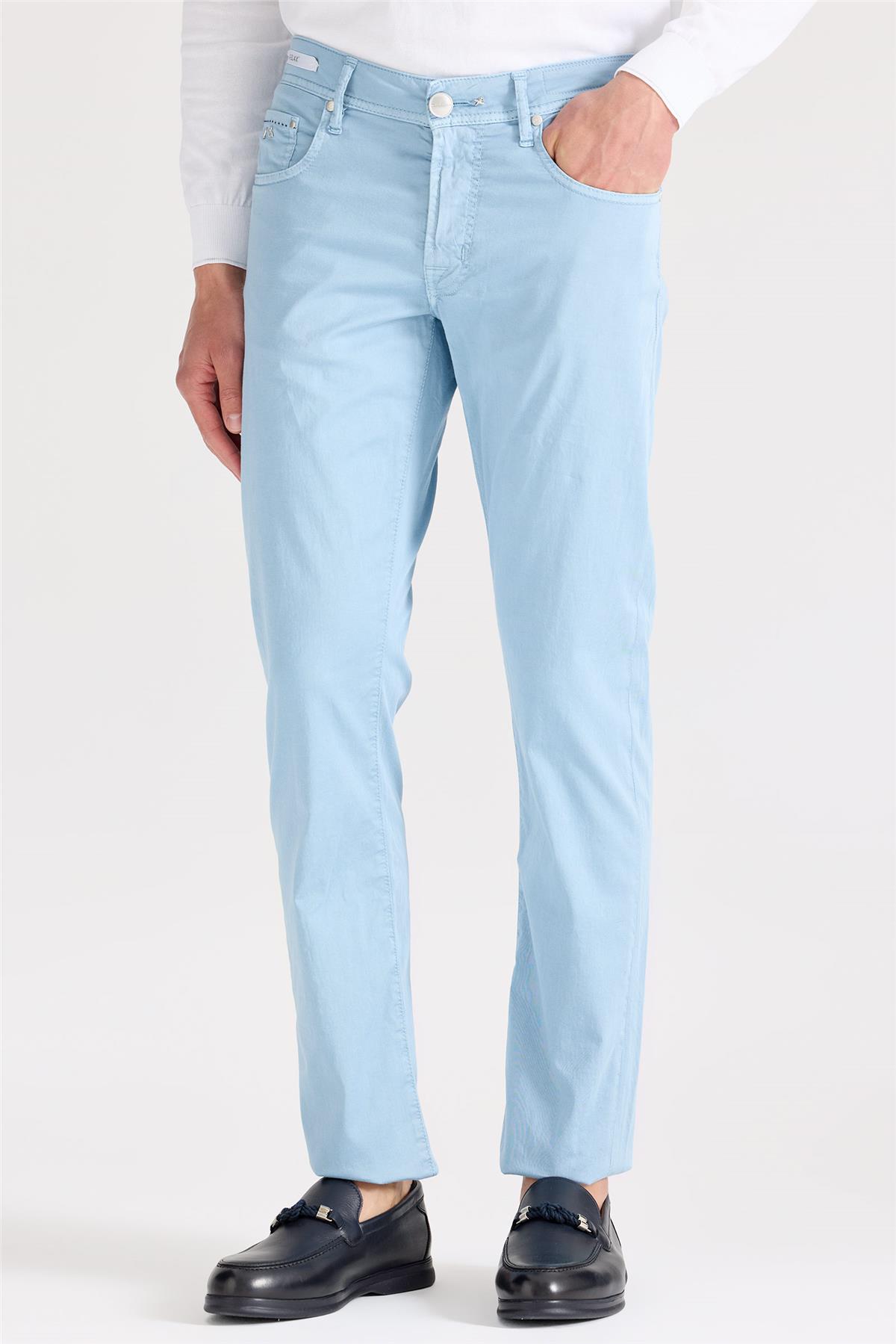Mavi Pamuk İpek Pantolon