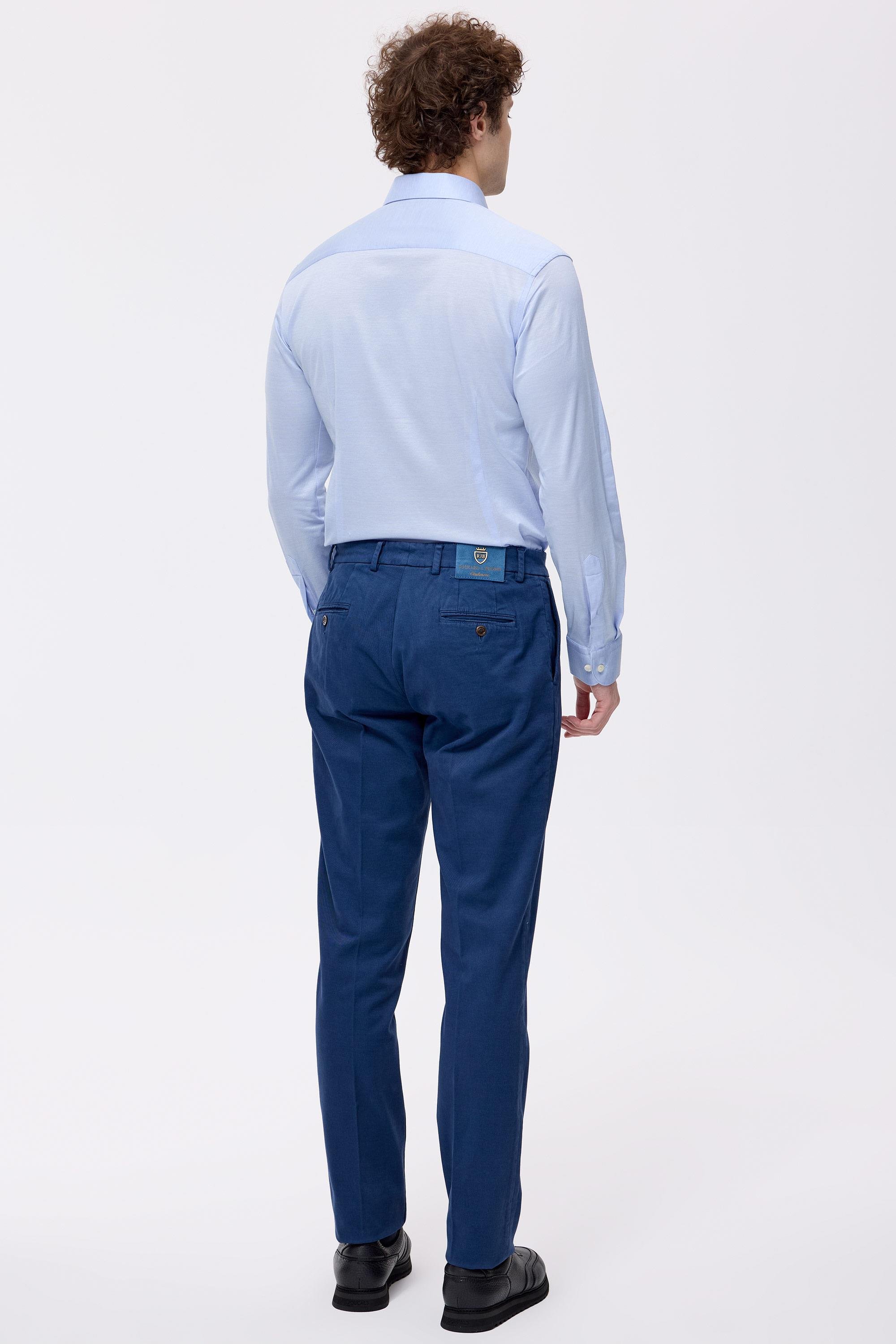 Mavi Pamuk Kaşmir Chino Pantolon