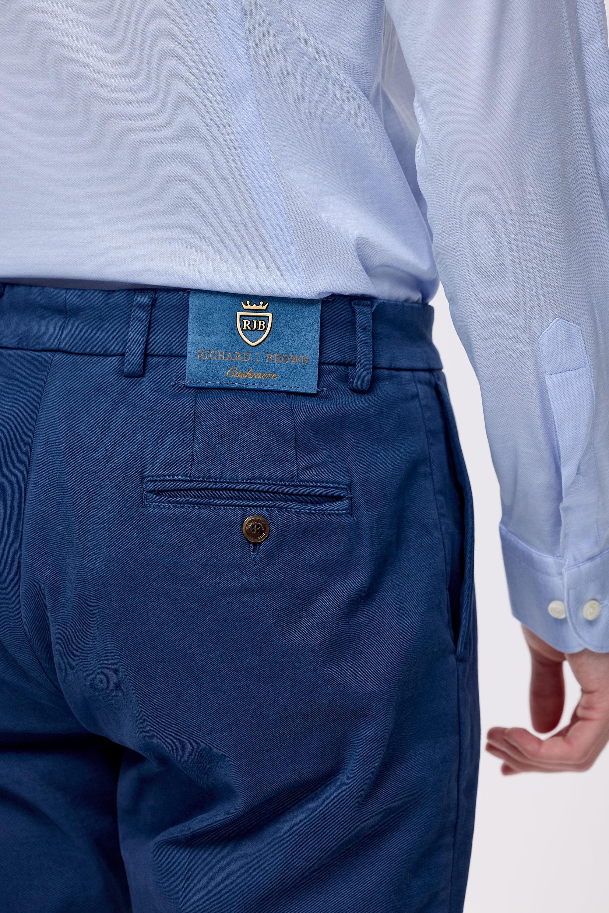 Mavi Pamuk Kaşmir Chino Pantolon