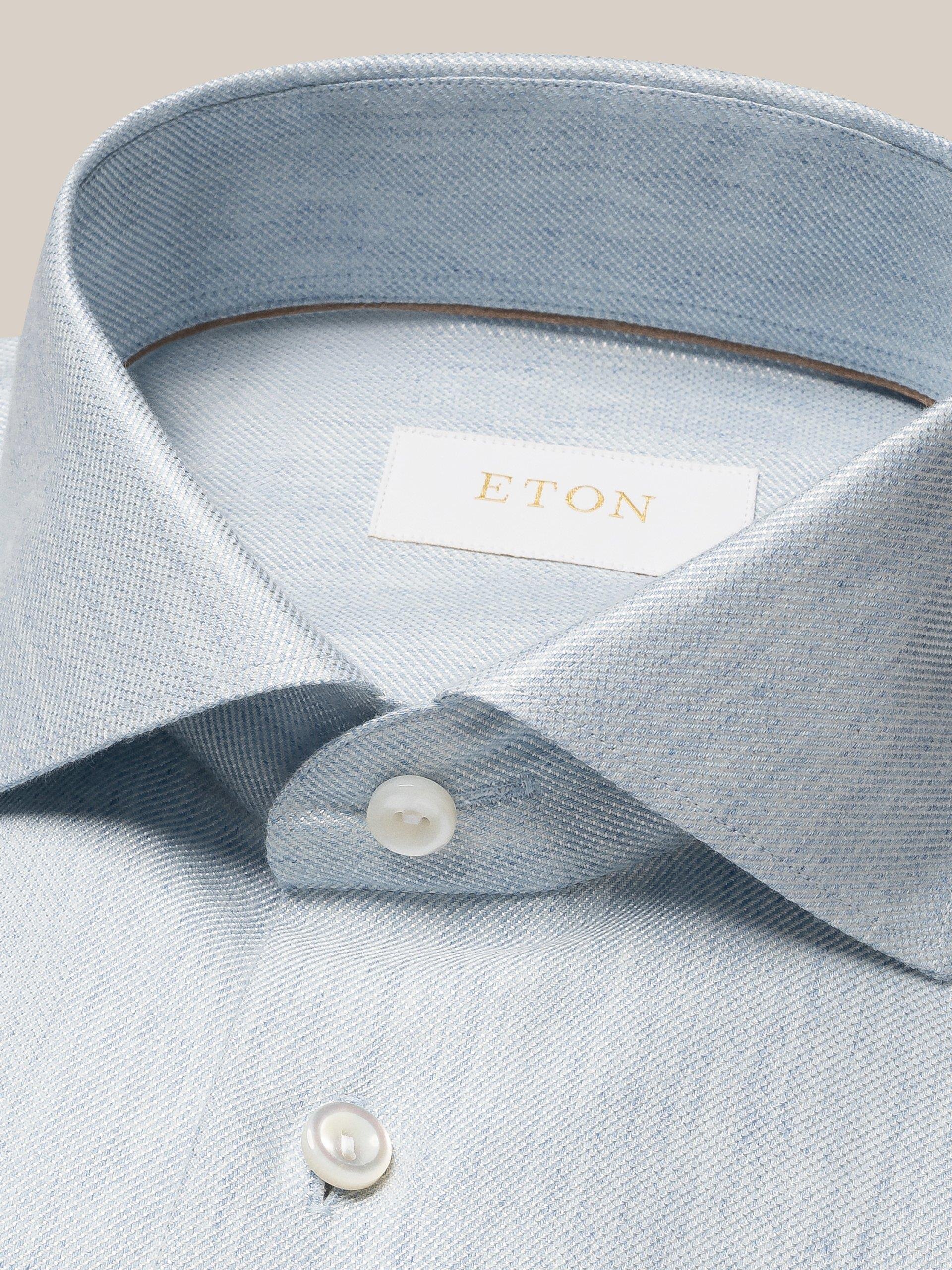 Mavi Pamuk Kaşmir İpek Gömlek