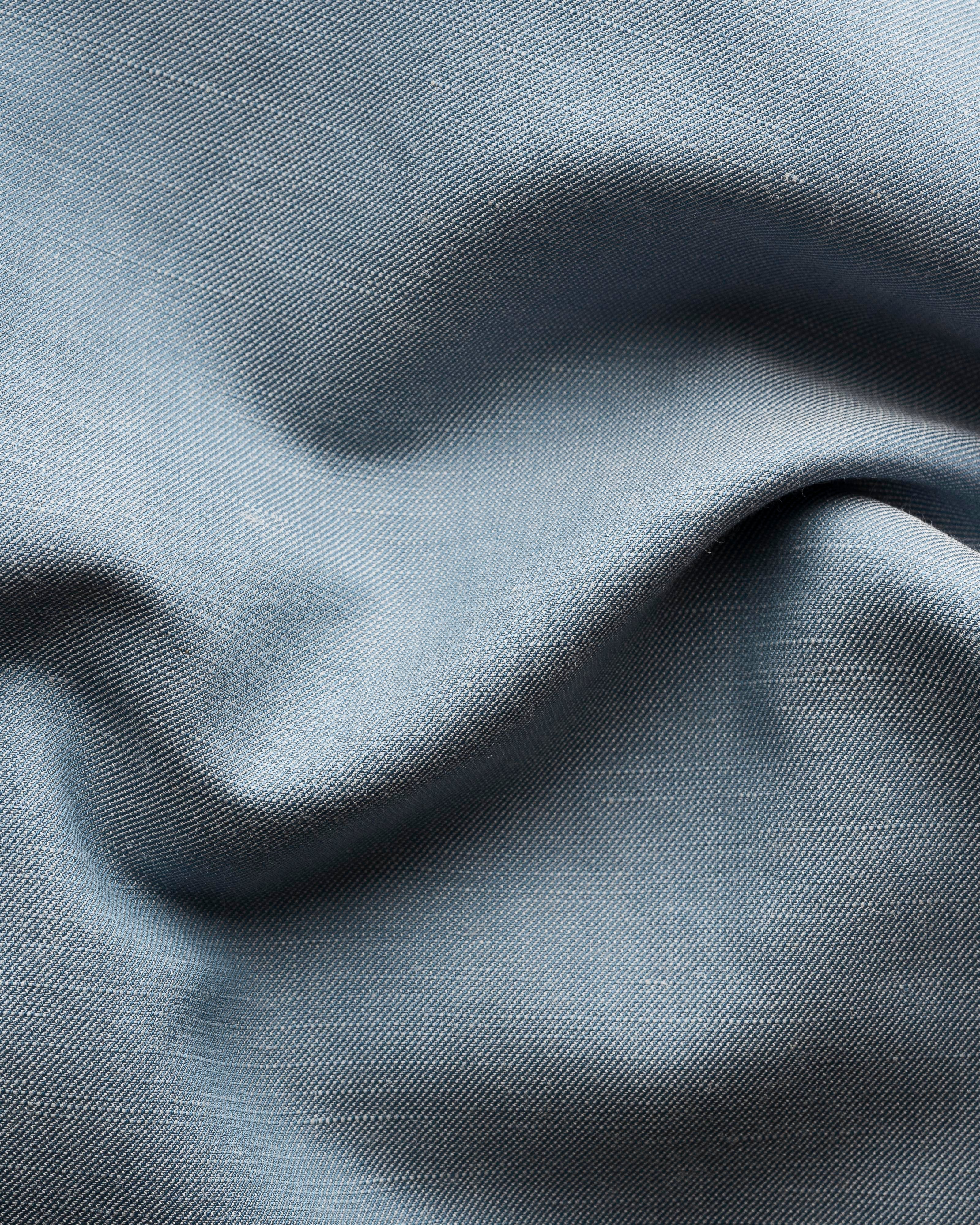 Mavi Pamuk Keten İpek Gömlek 