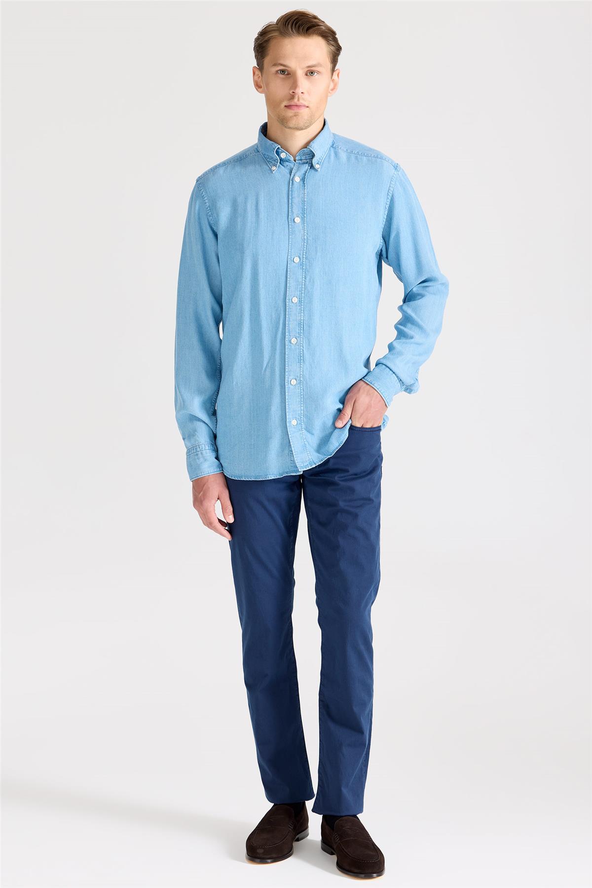 Mavi Tencel Denim Gömlek