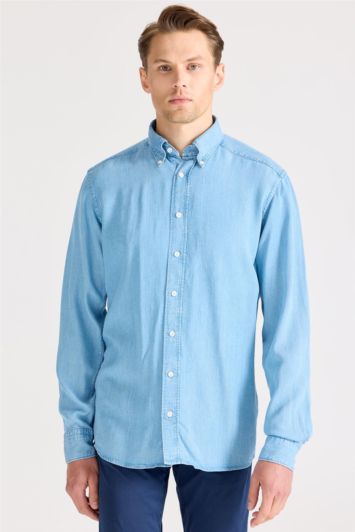 Mavi Tencel Denim Gömlek