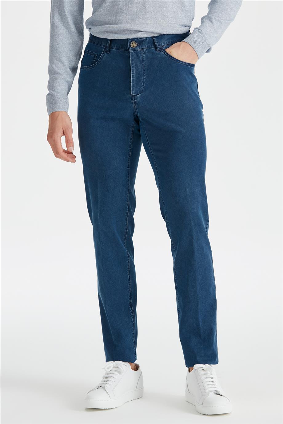 Mavi Tencel Kumaş Pantolon