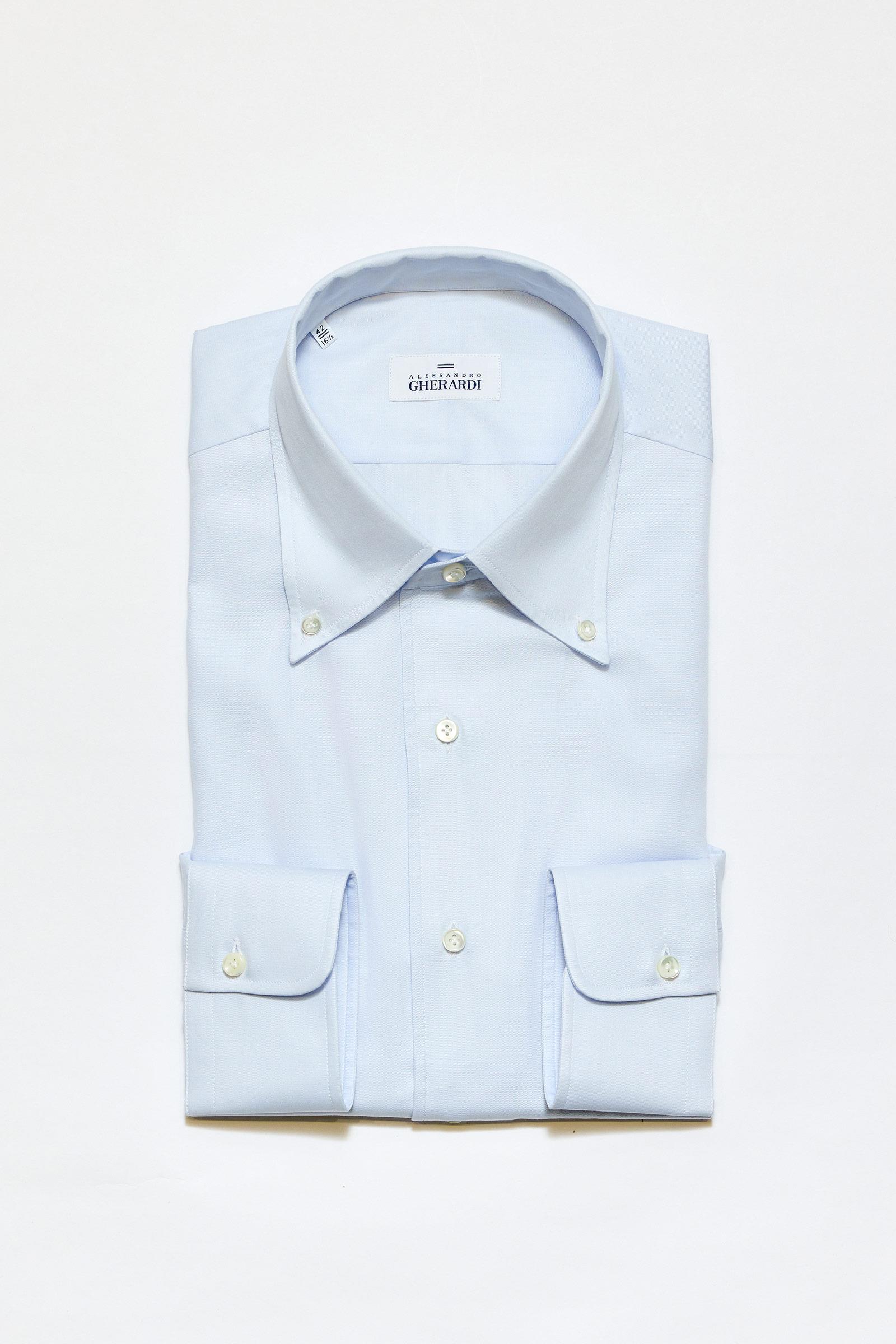 Mavi Yaka Düğmeli One-Piece Pamuk Gömlek