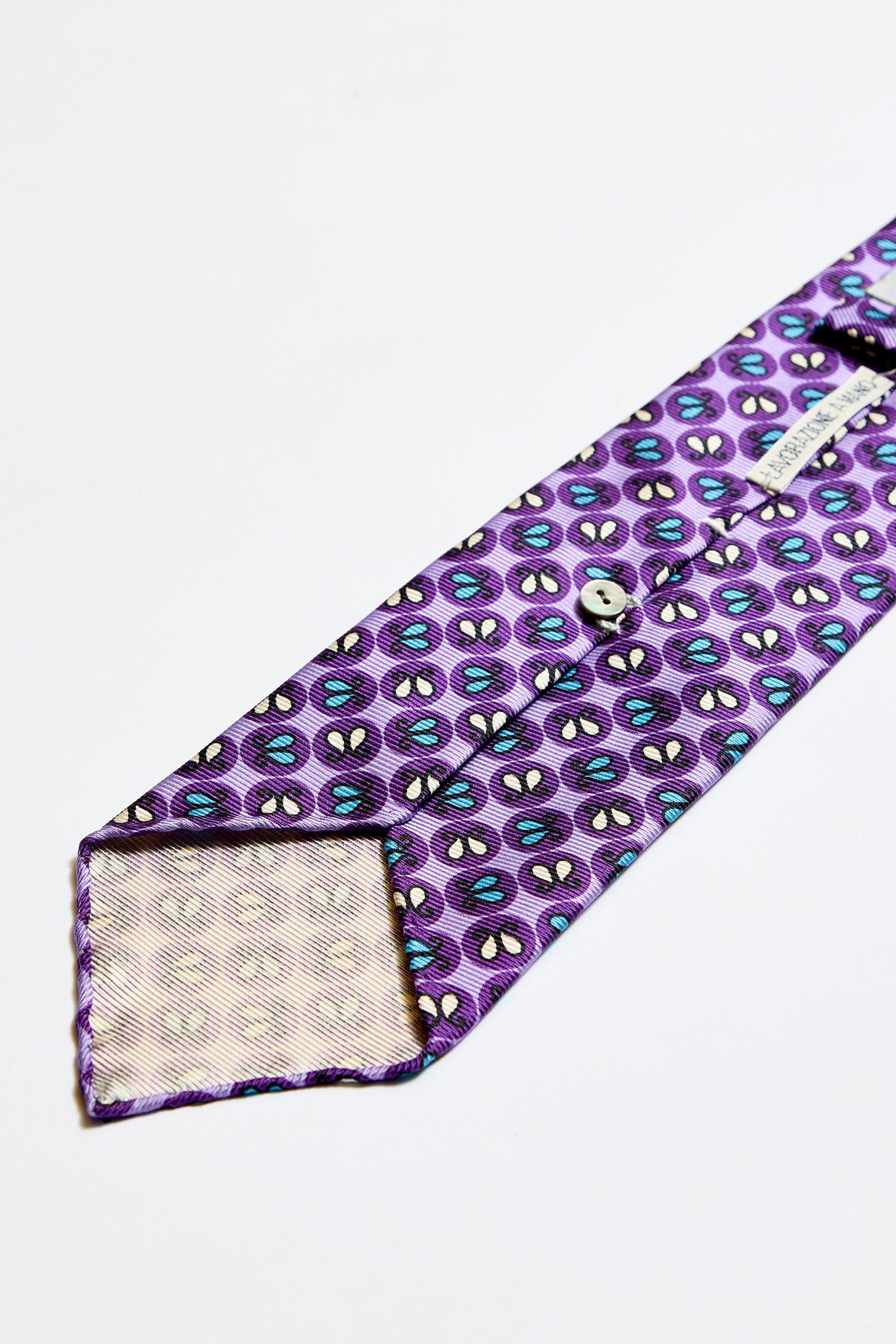 Mor Astarsız 3 Fold İpek Kravat