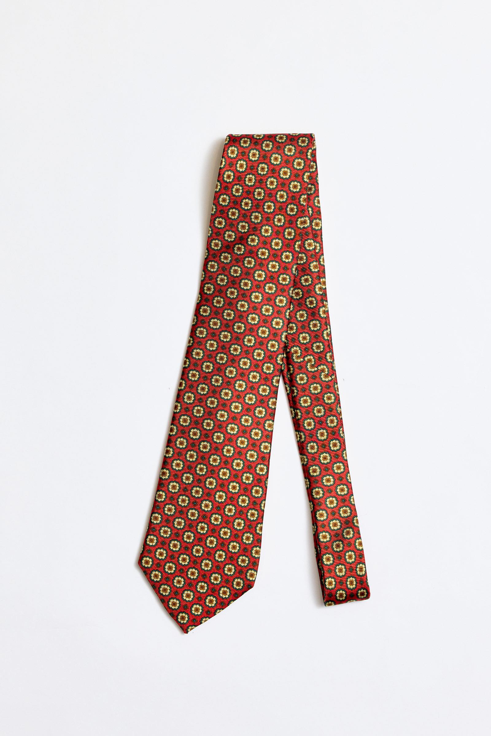 Nar Çiçeği 5 Fold İpek Kravat