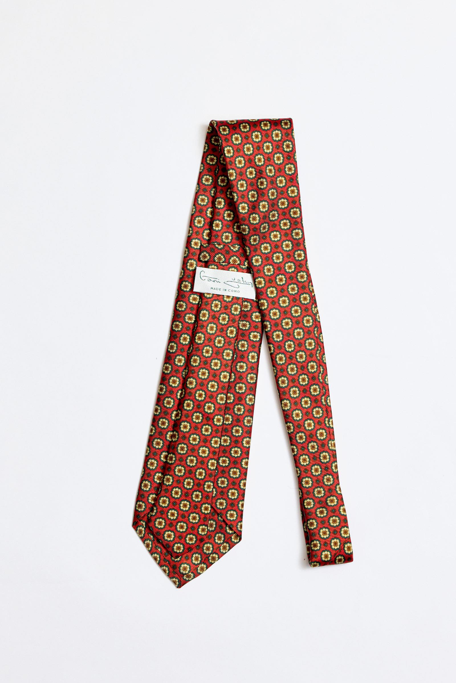 Nar Çiçeği 5 Fold İpek Kravat