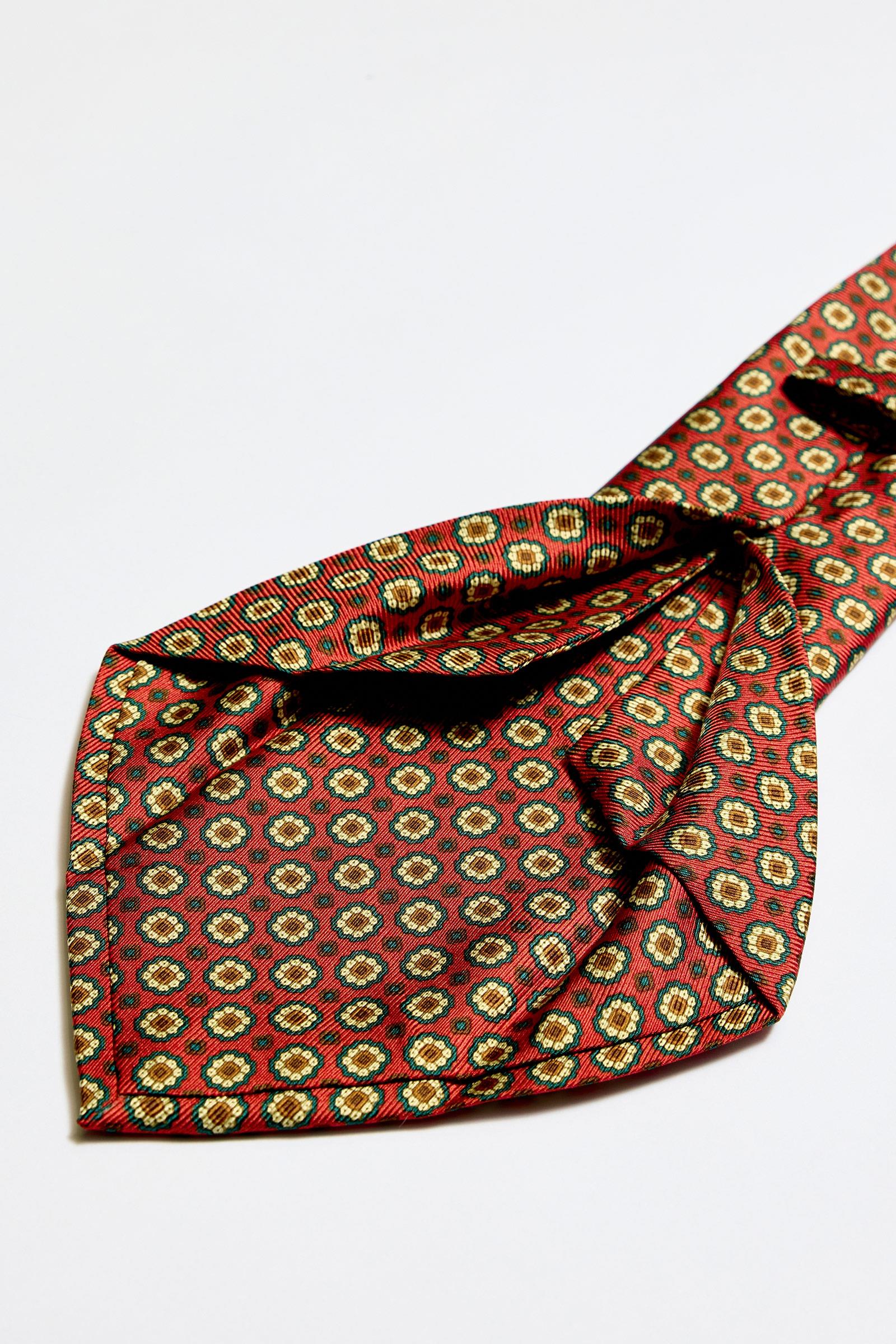 Nar Çiçeği 5 Fold İpek Kravat