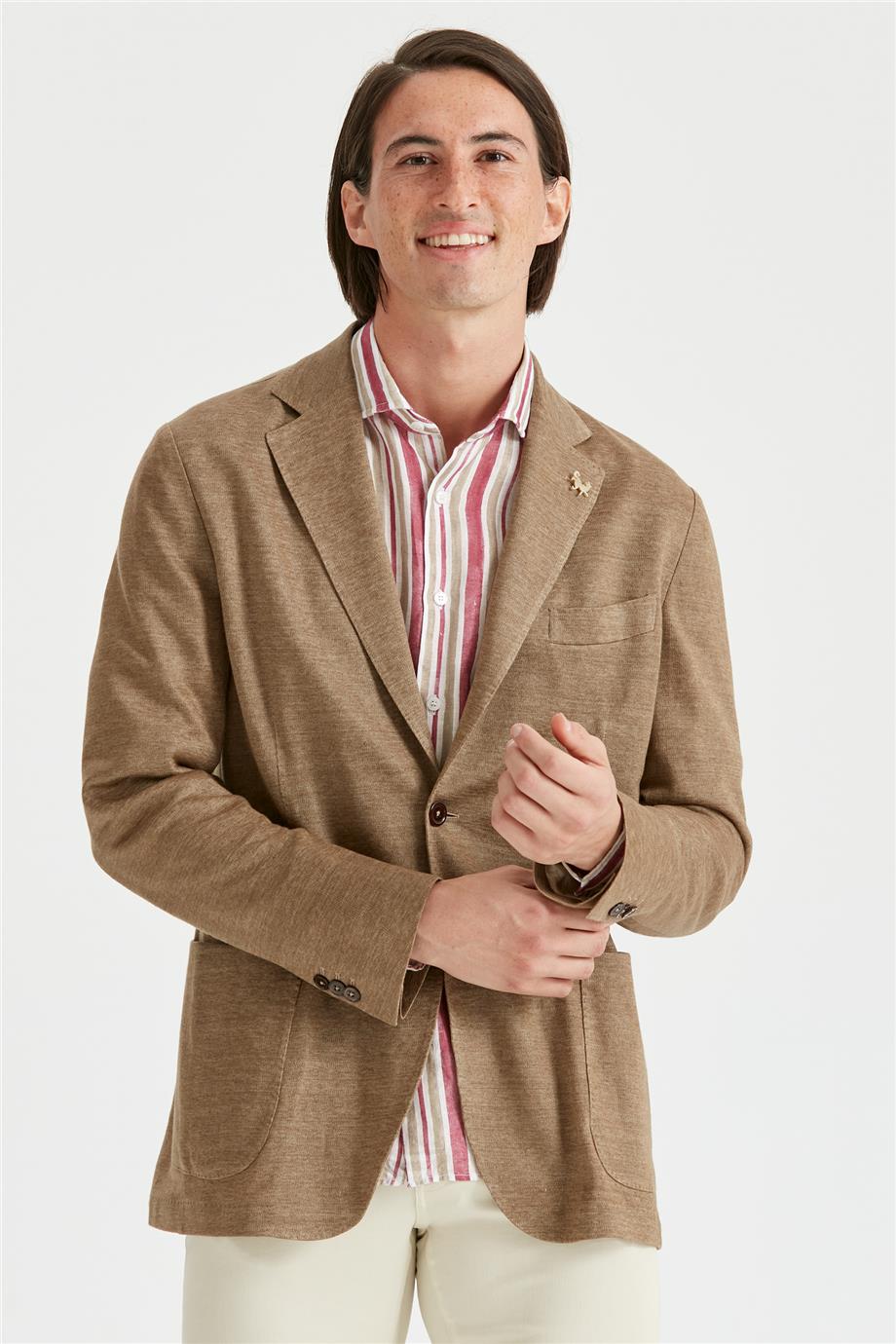 Olive Yeşil Keten Ceket