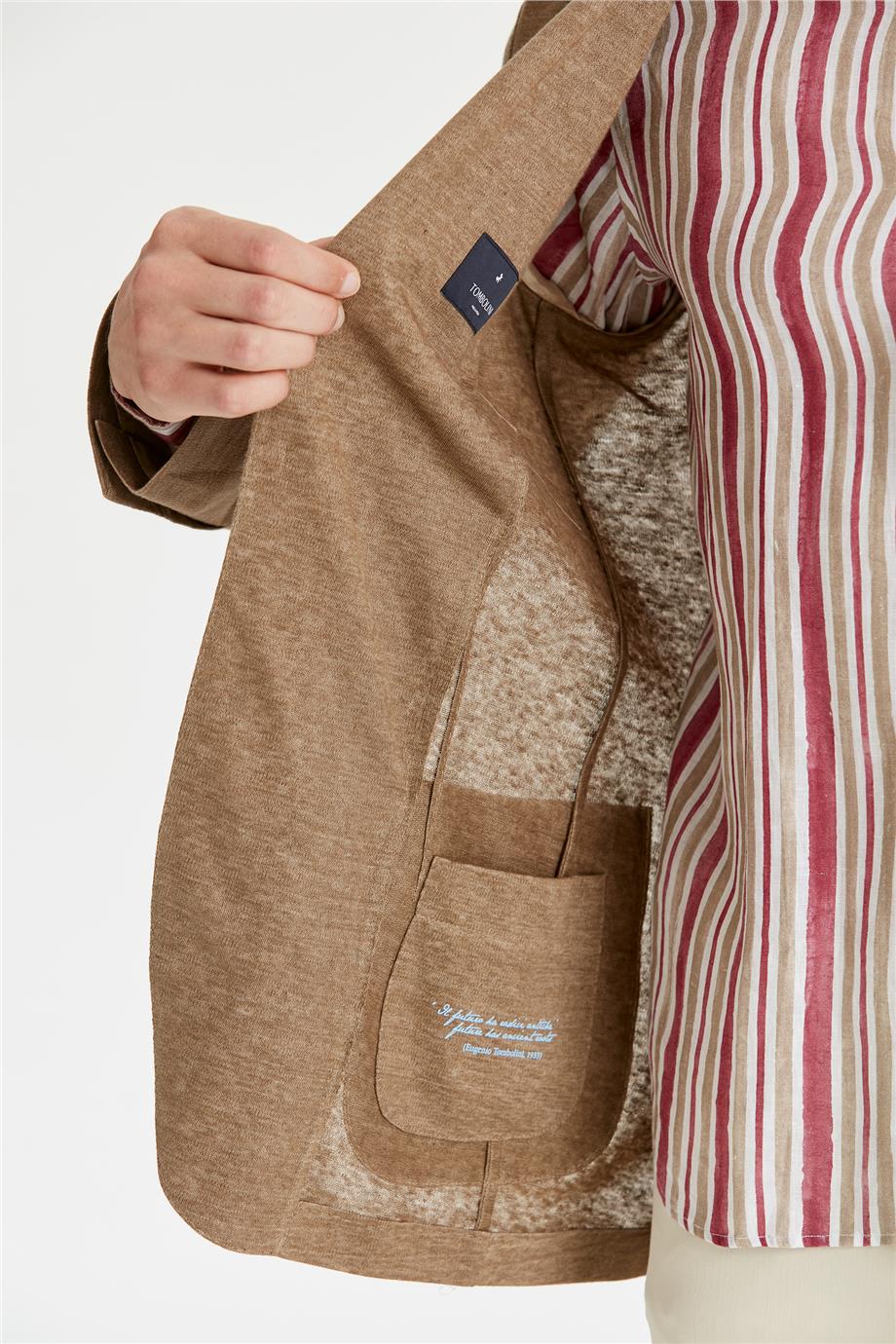 Olive Yeşil Keten Ceket