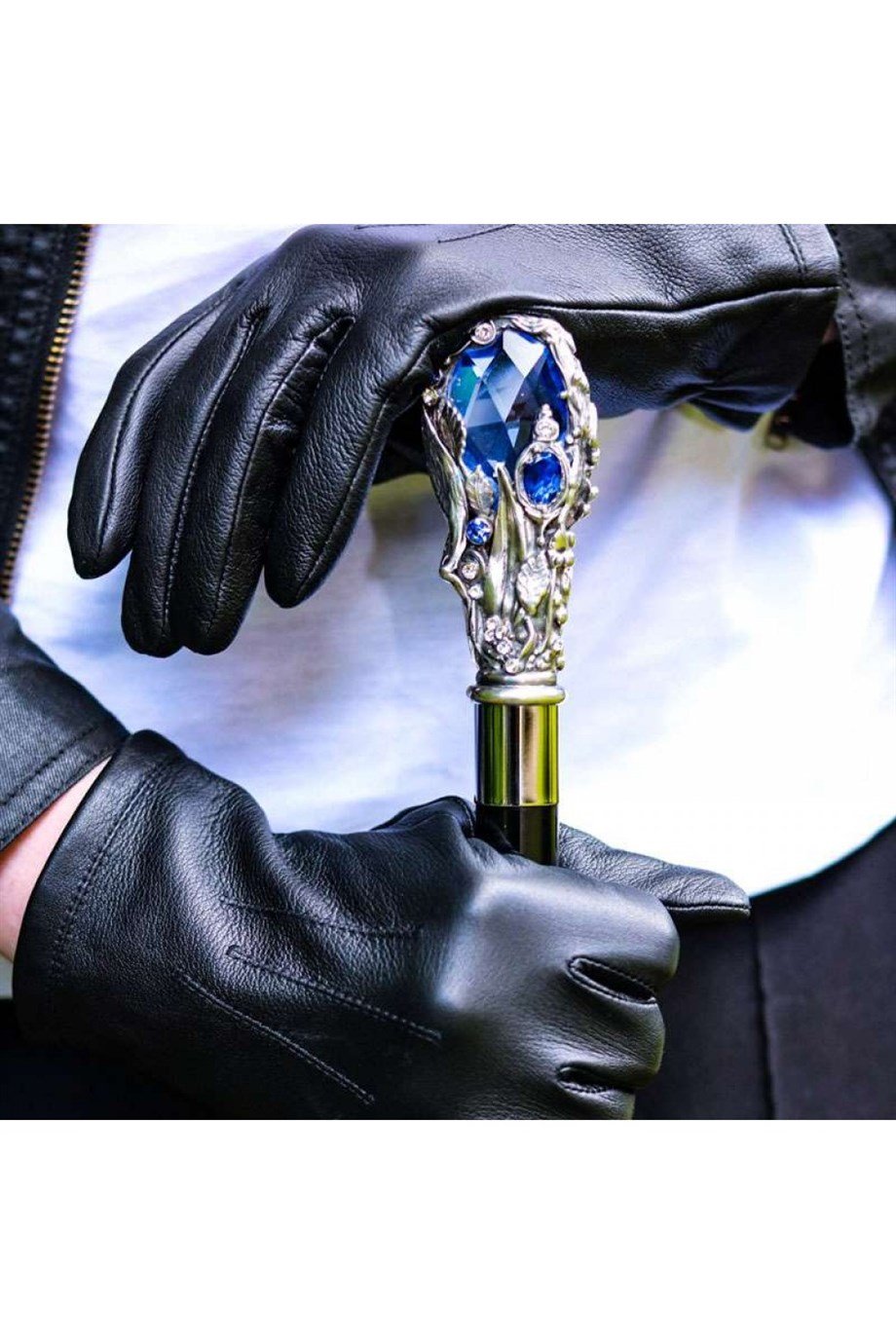 Pasotti Mavi Swarovski Kristalli Siyah Şemsiye