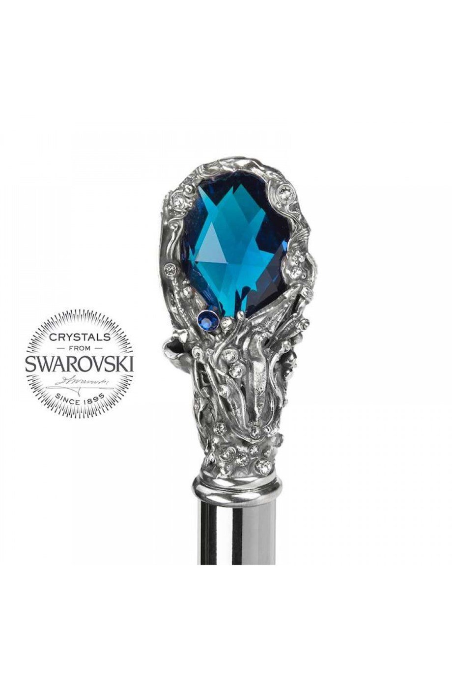 Pasotti Mavi Swarovski Kristalli Siyah Şemsiye