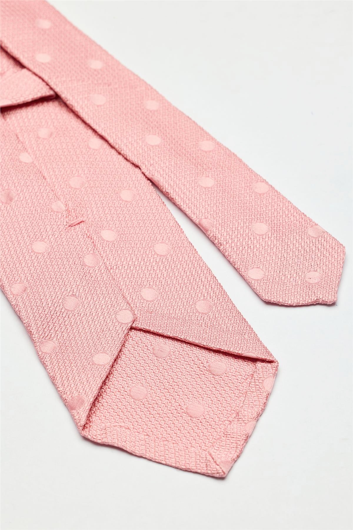 Pembe Puantiyeli Garza İpek Kravat