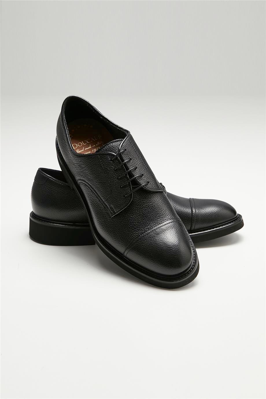 Siyah Bağcıklı Derby Deri Ayakkabı