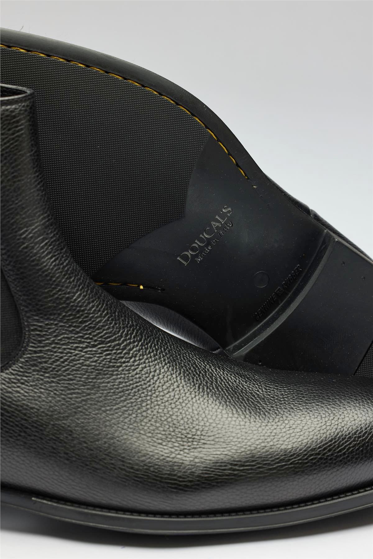 Siyah Bantlı Deri Bot