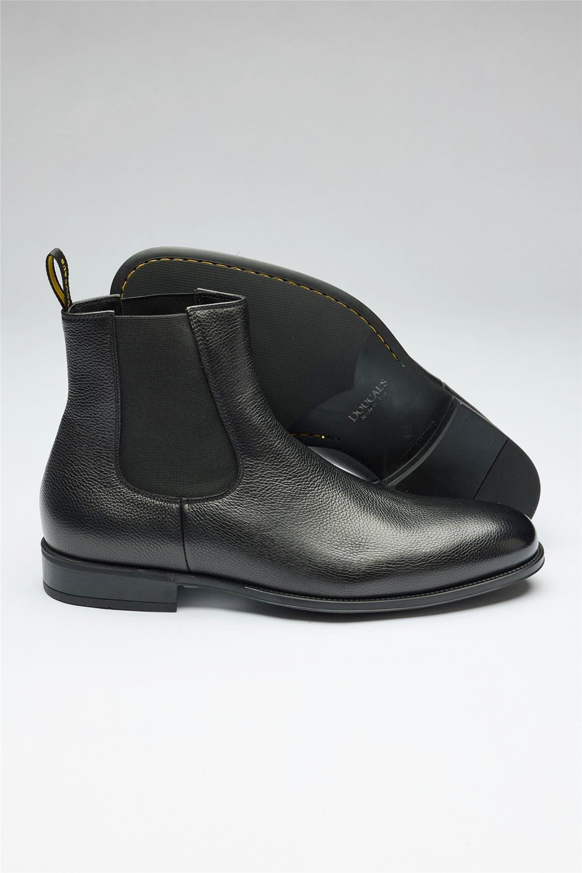 Siyah Bantlı Deri Bot