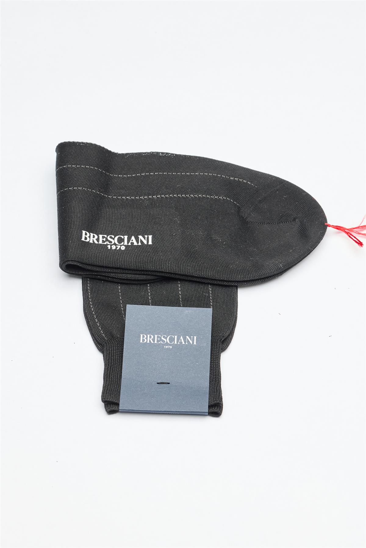 Siyah Çizgili Merserize Pamuk Çorap