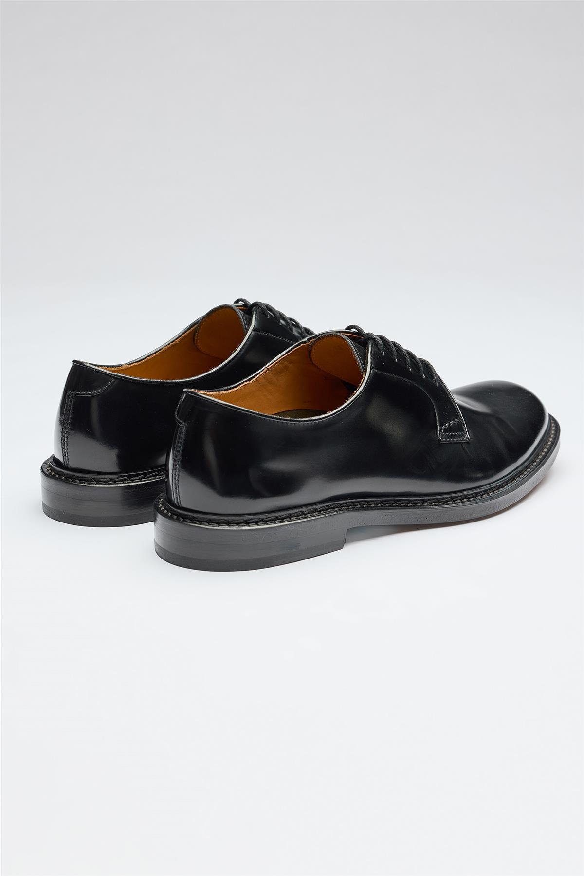 Siyah Good Year Bağcıklı Deri Ayakkabı