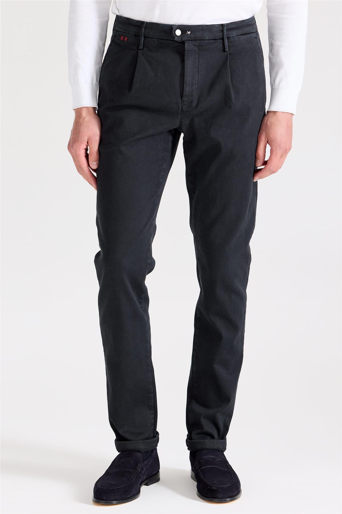 Siyah Pamuk Chino Pantolon