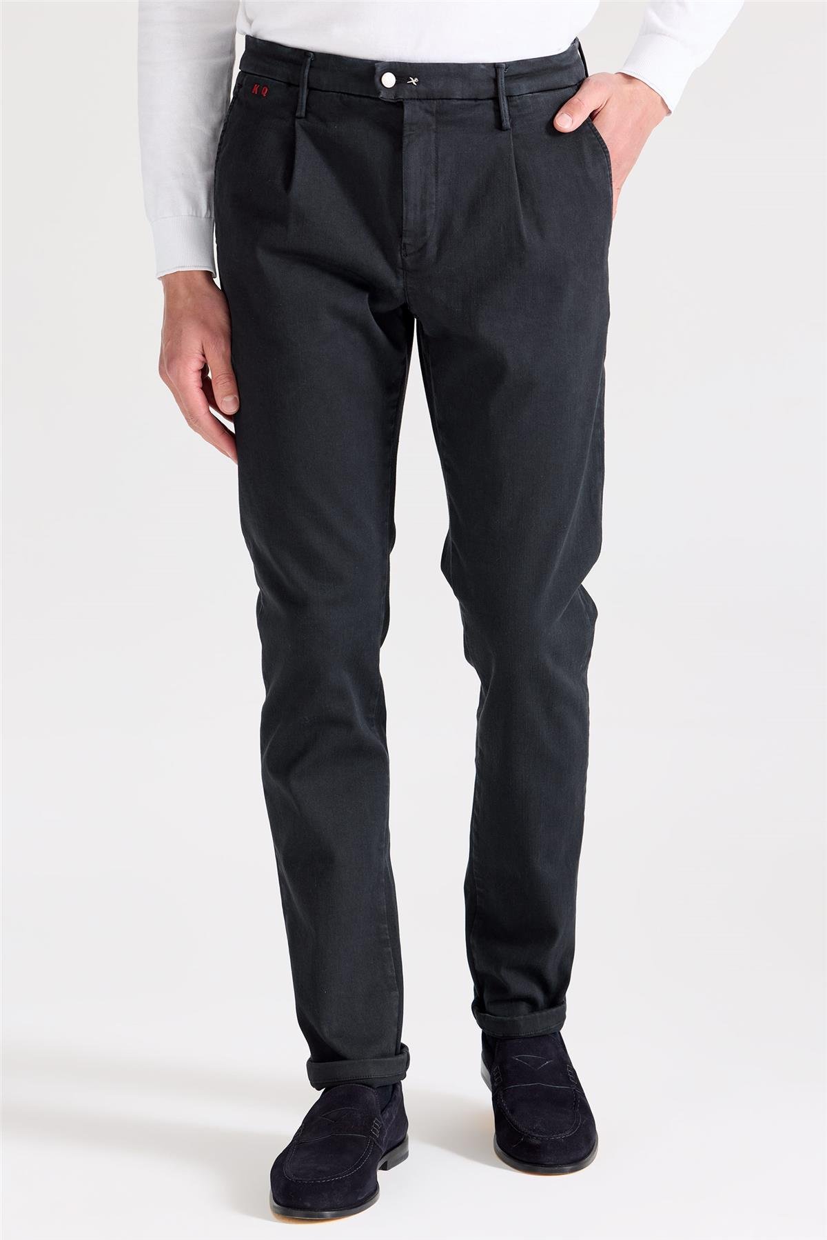 Siyah Pamuk Chino Pantolon