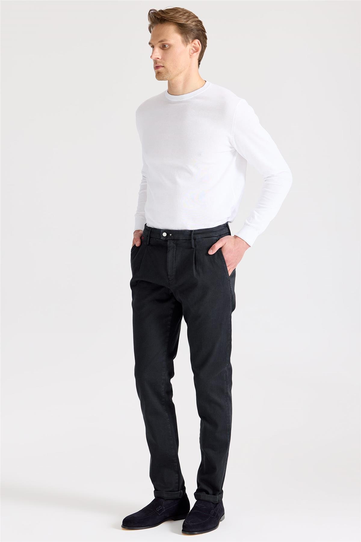 Siyah Pamuk Chino Pantolon