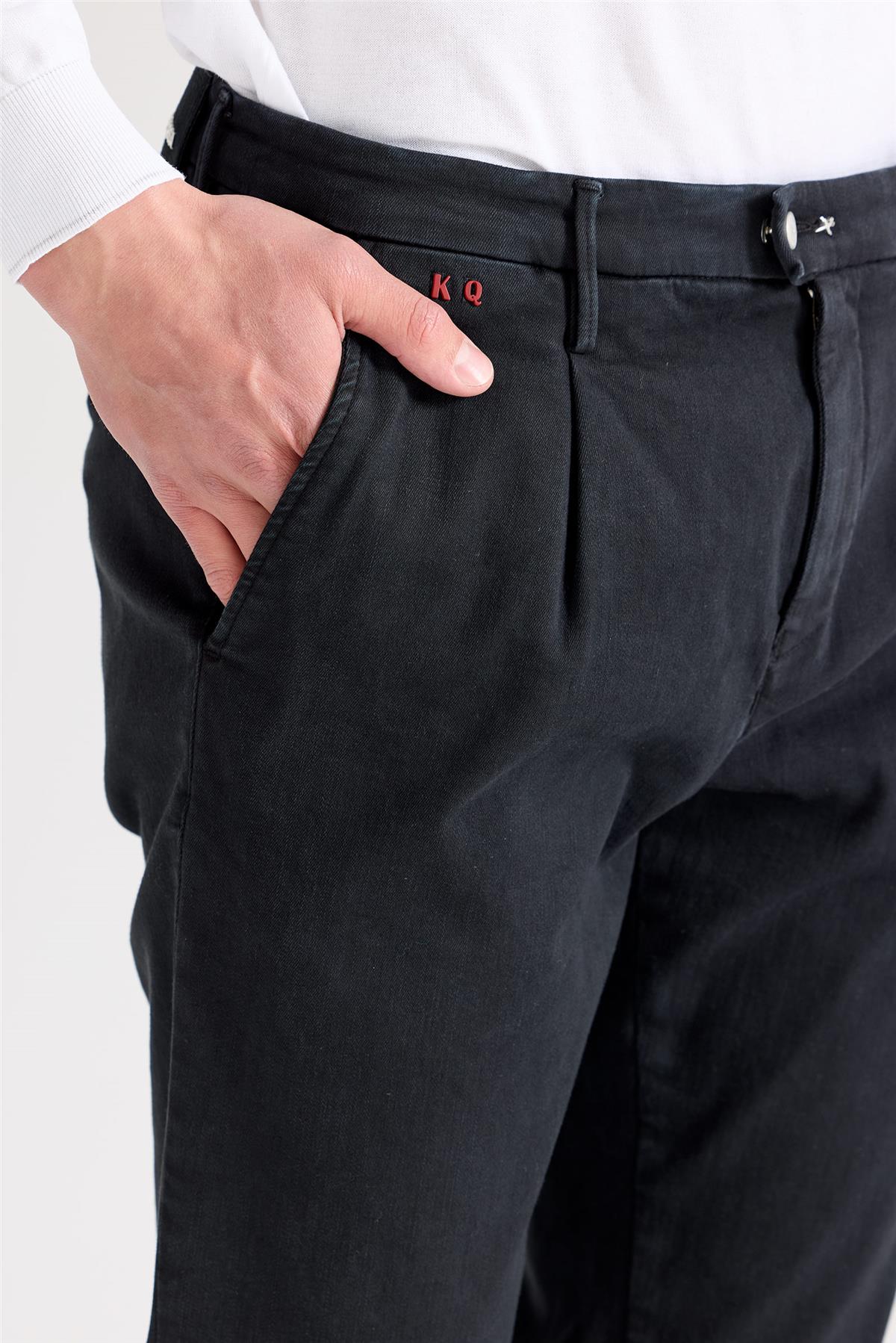 Siyah Pamuk Chino Pantolon