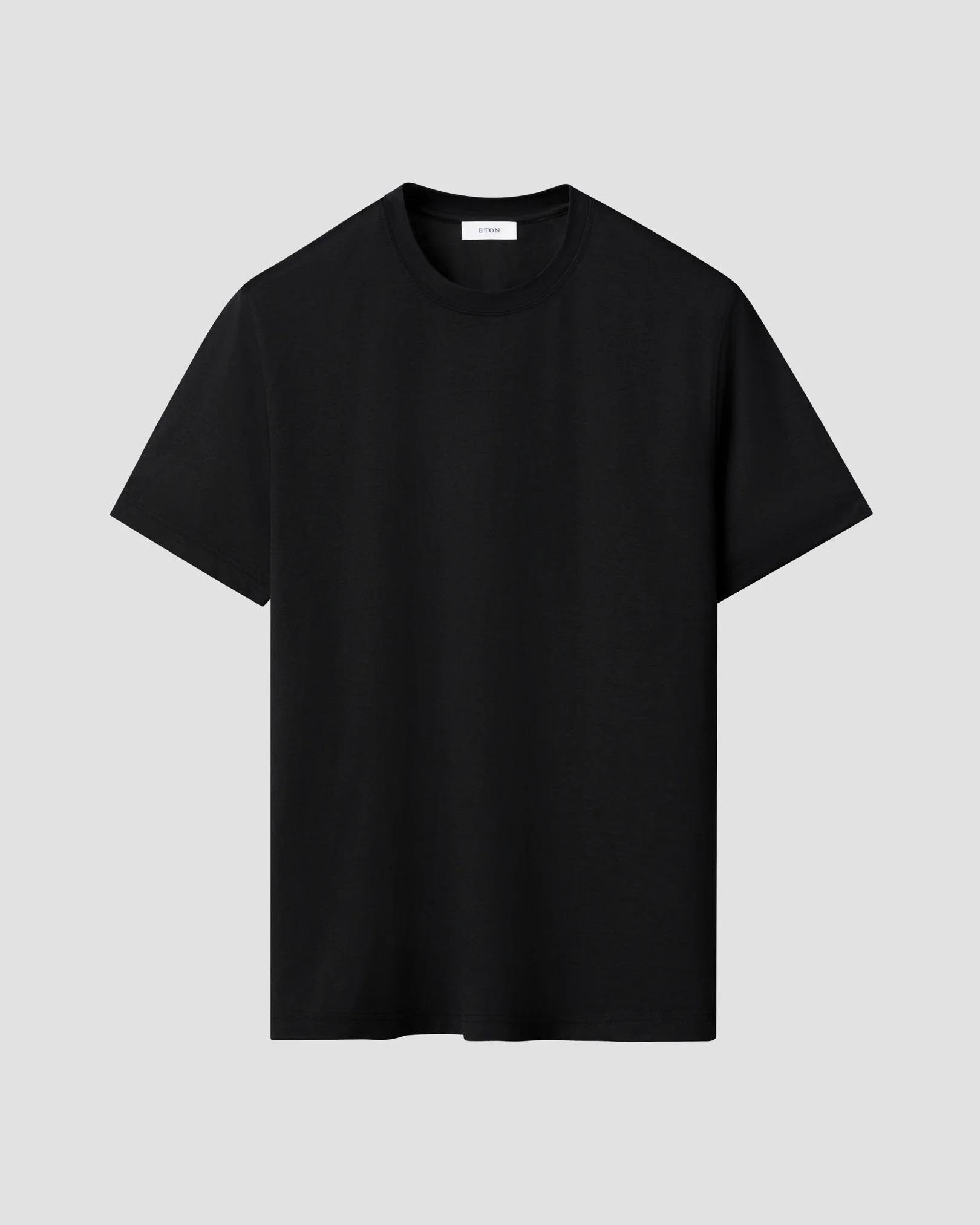 Siyah Pamuk İpek T-Shirt