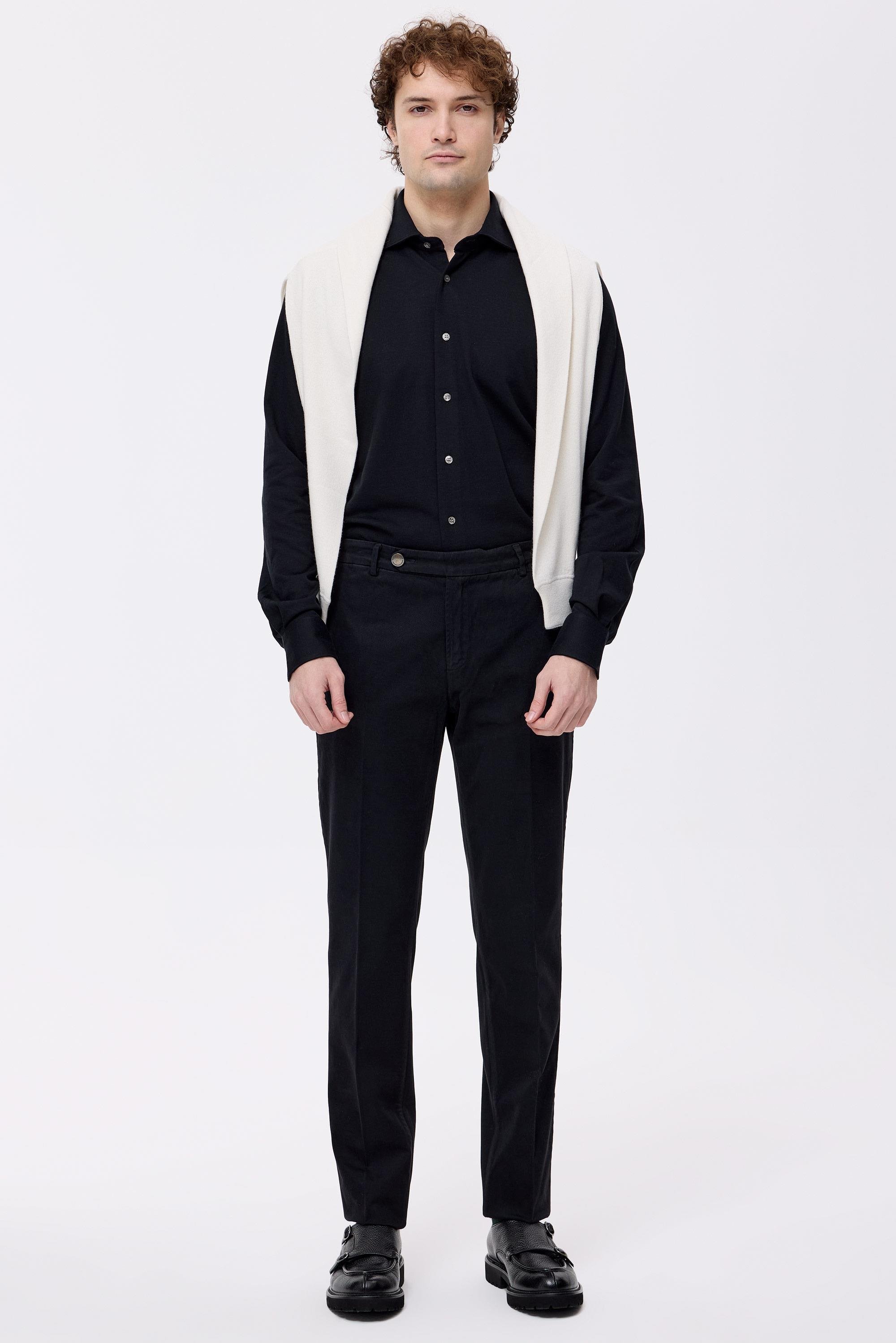 Siyah Pamuk Kaşmir Chino Pantolon