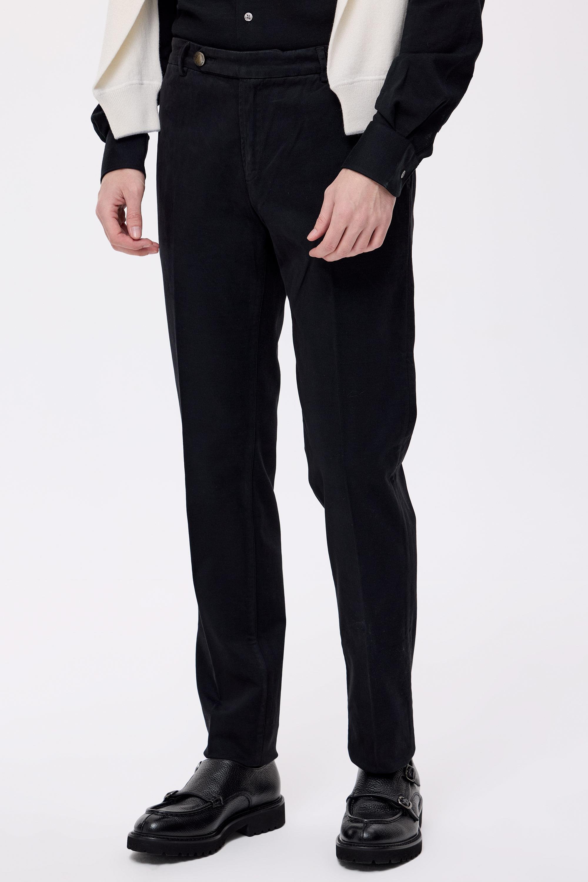Siyah Pamuk Kaşmir Chino Pantolon