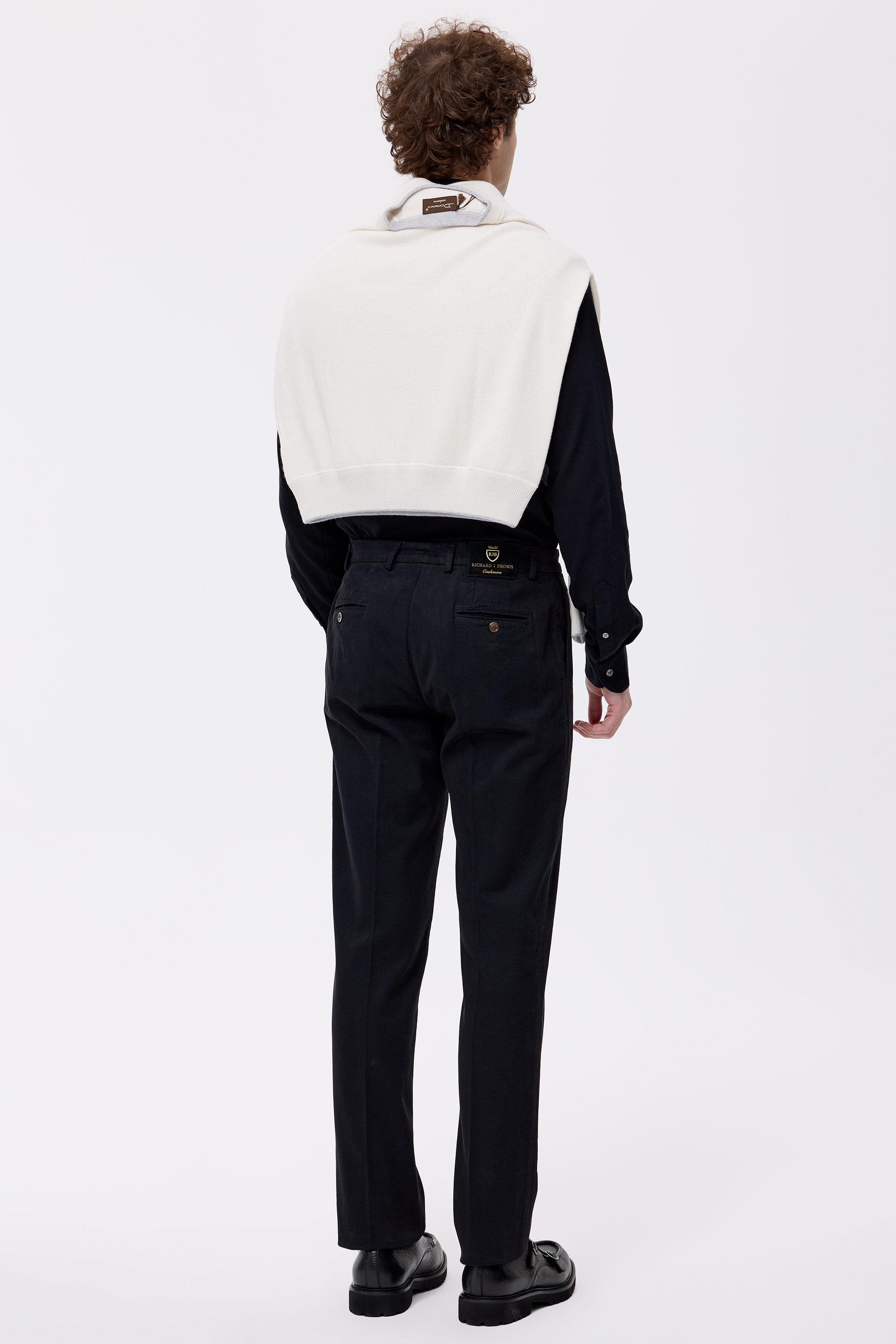 Siyah Pamuk Kaşmir Chino Pantolon