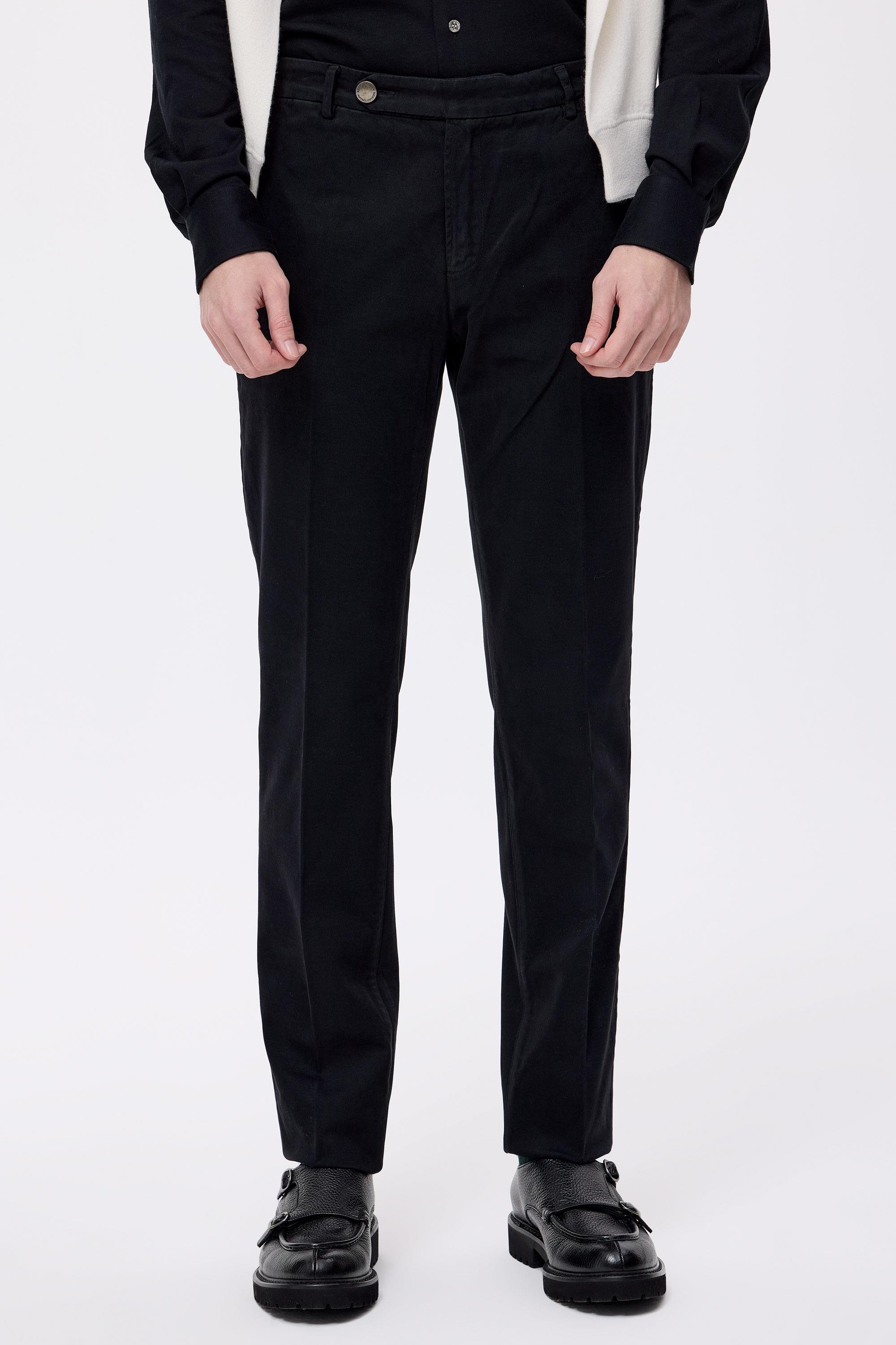 Siyah Pamuk Kaşmir Chino Pantolon